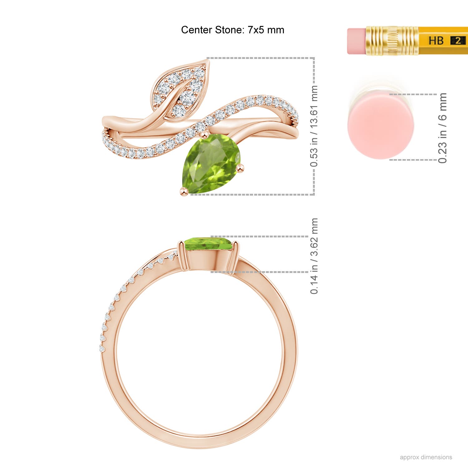 AA - Peridot / 0.92 CT / 14 KT Rose Gold