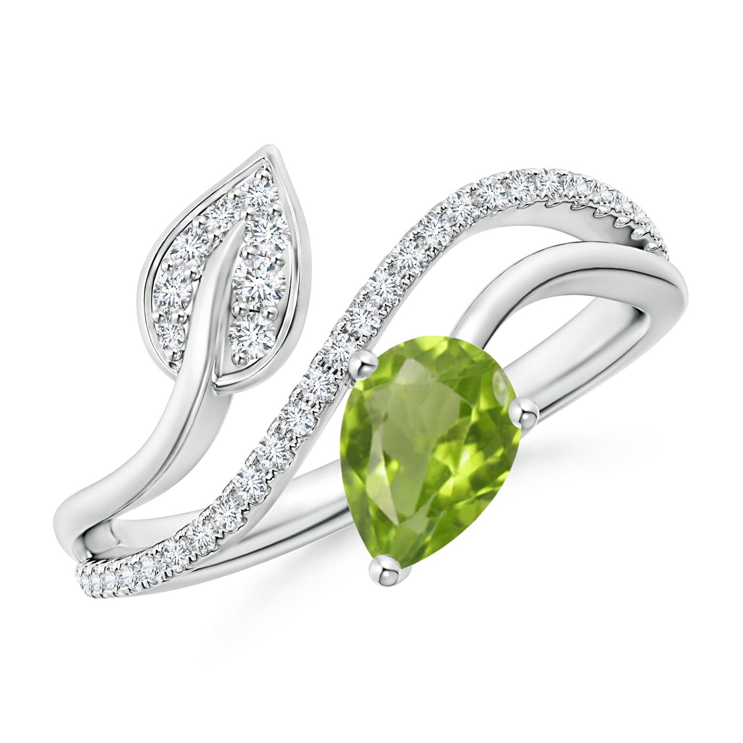 AA - Peridot / 0.92 CT / 14 KT White Gold