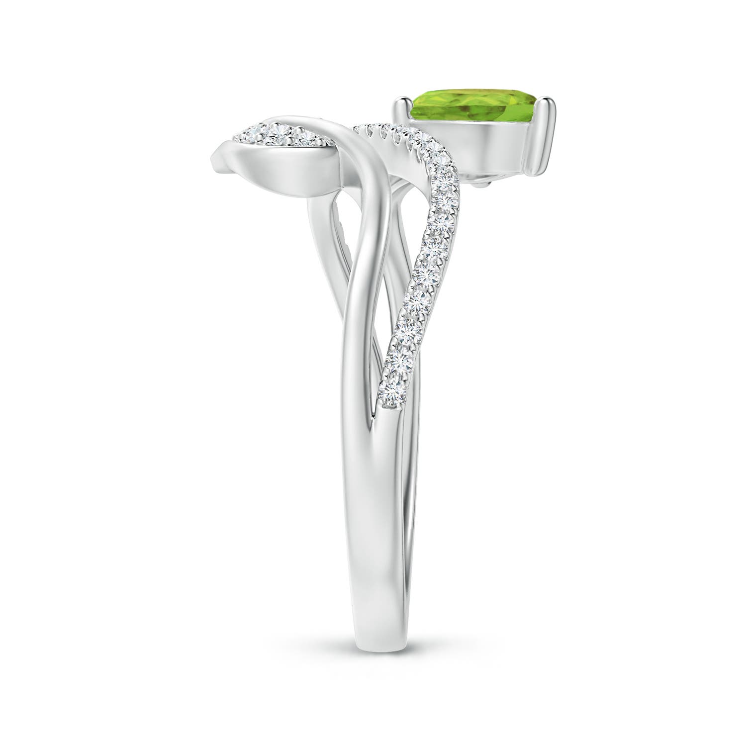 AA - Peridot / 0.92 CT / 14 KT White Gold