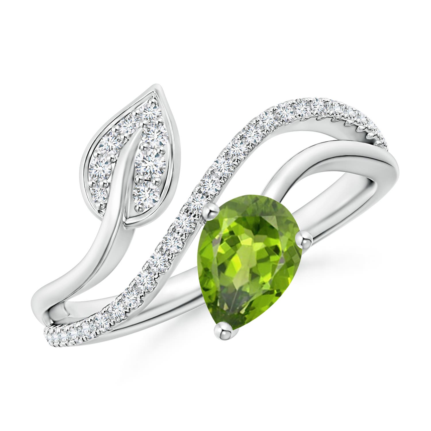 AAA - Peridot / 0.92 CT / 14 KT White Gold