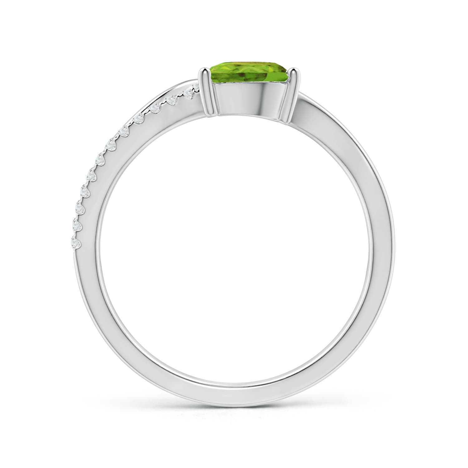 AAA - Peridot / 0.92 CT / 14 KT White Gold