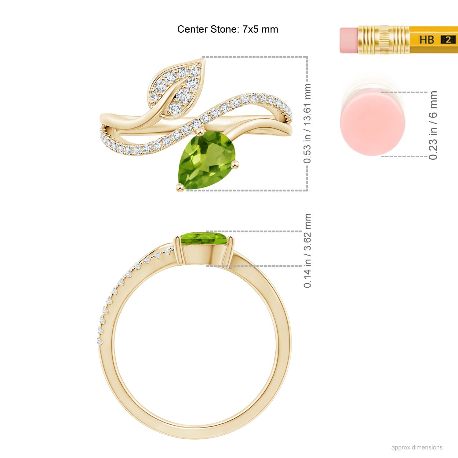 AAAA - Peridot / 0.92 CT / 14 KT Yellow Gold