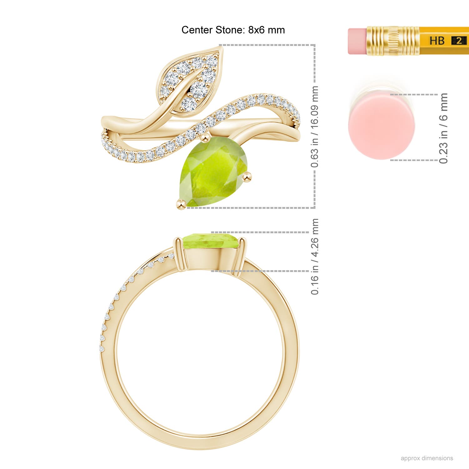 A - Peridot / 1.35 CT / 14 KT Yellow Gold