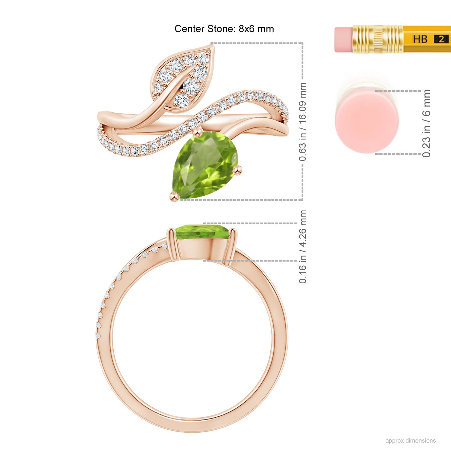 AA - Peridot / 1.35 CT / 14 KT Rose Gold