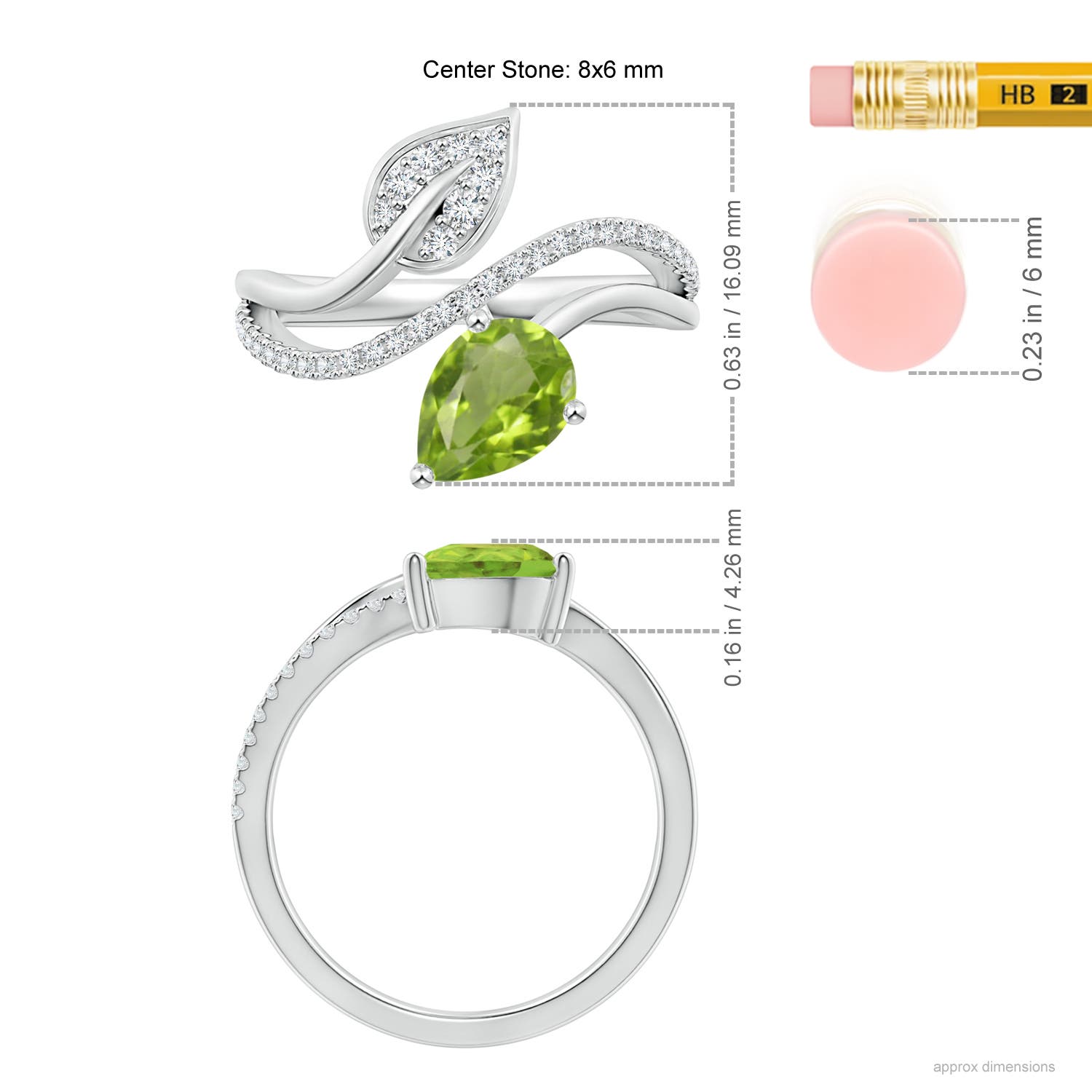 AA - Peridot / 1.35 CT / 14 KT White Gold