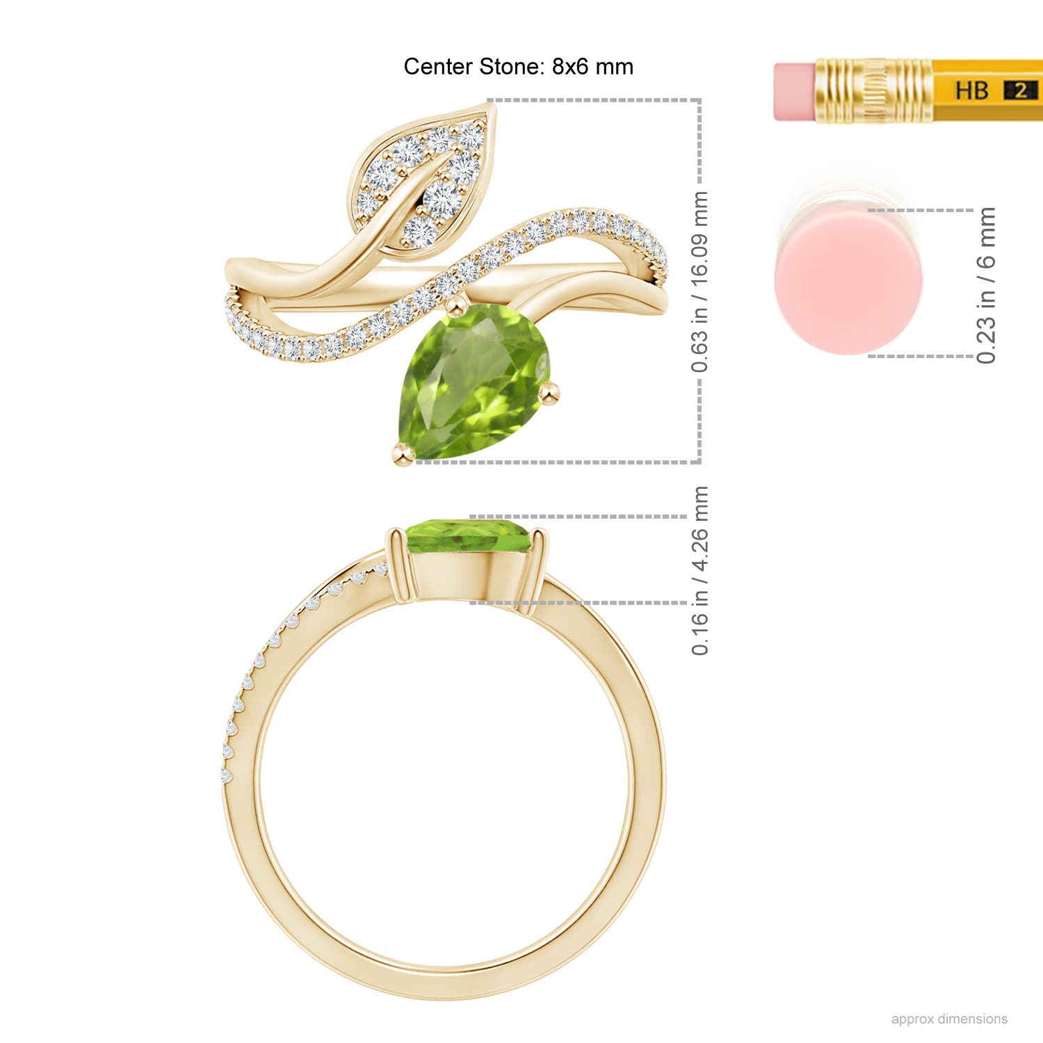 AA - Peridot / 1.35 CT / 14 KT Yellow Gold