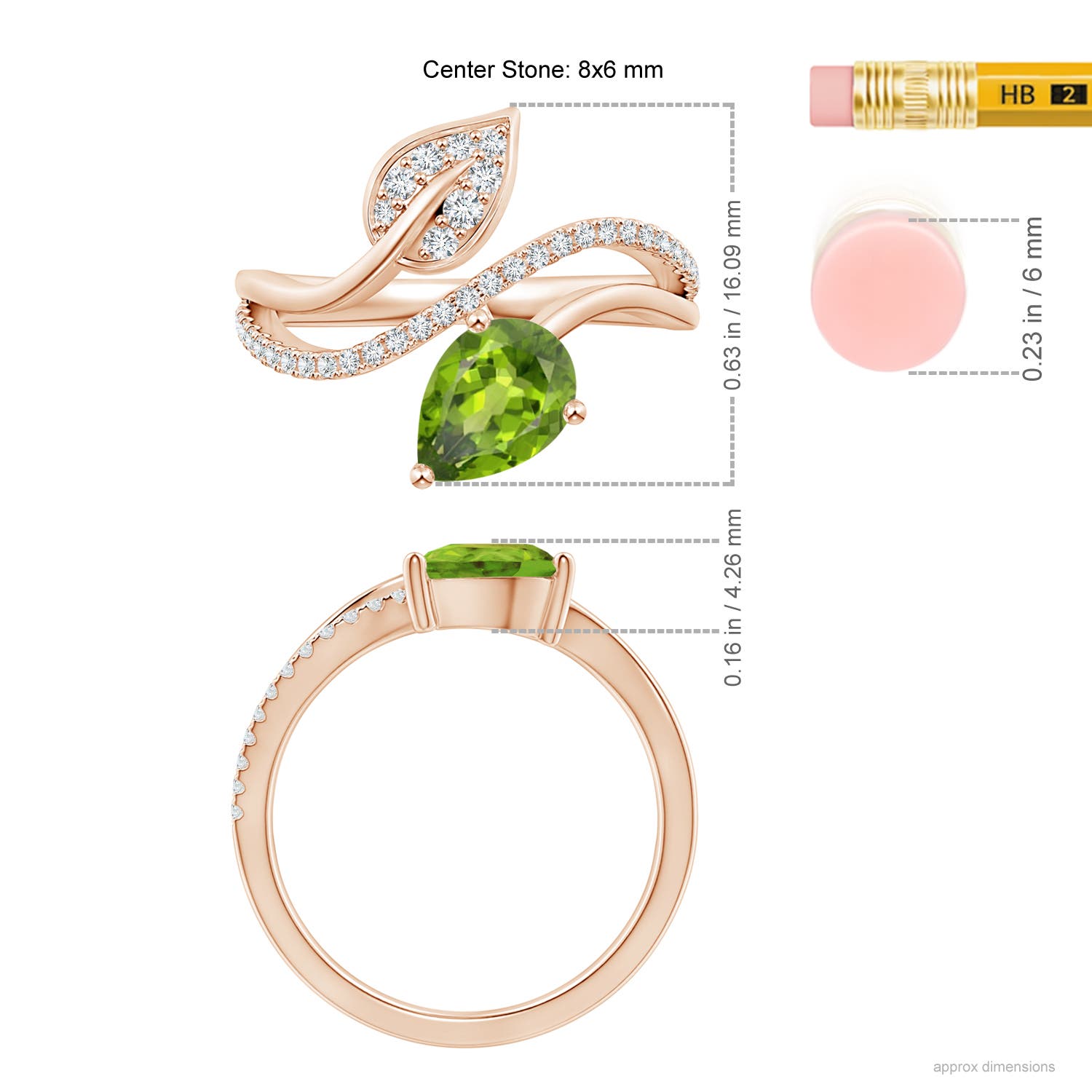 AAA - Peridot / 1.35 CT / 14 KT Rose Gold