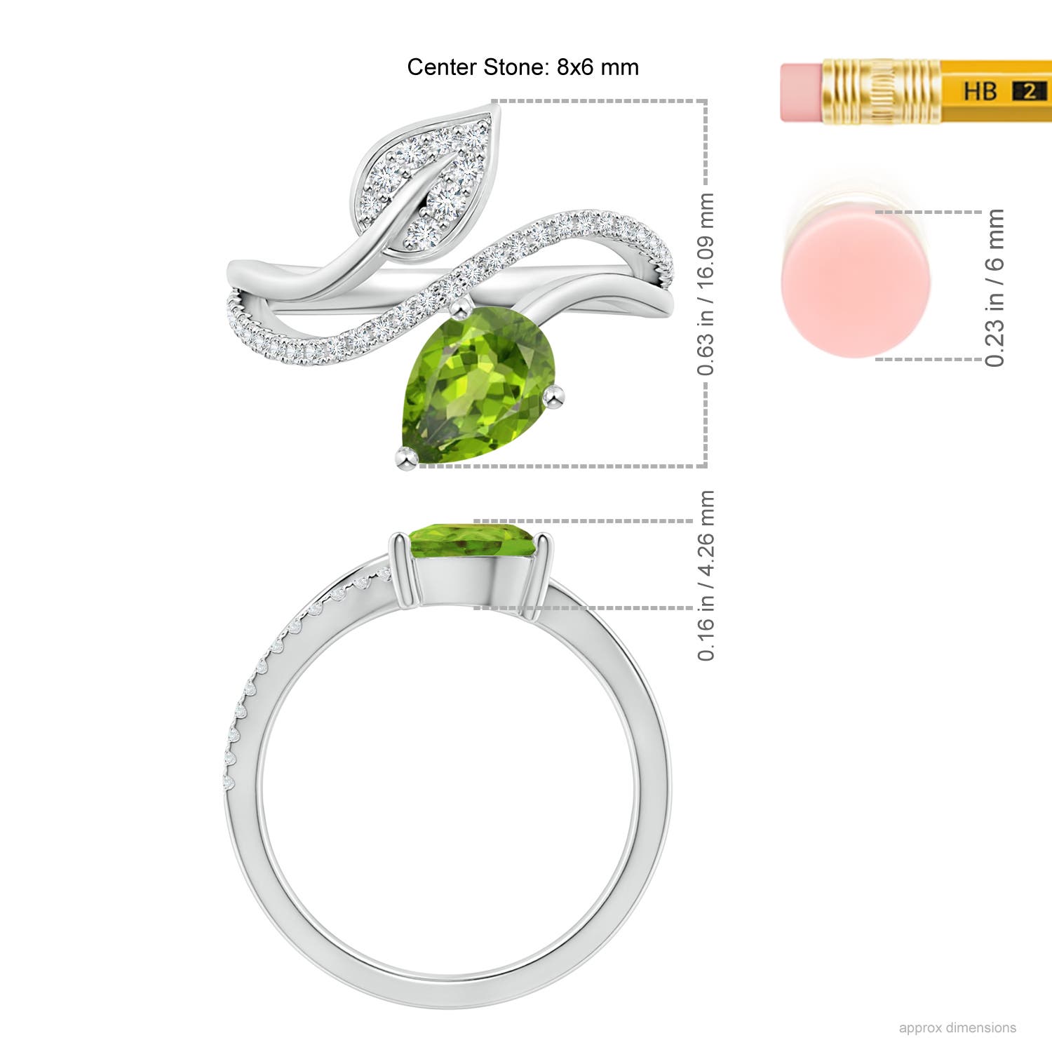 AAA - Peridot / 1.35 CT / 14 KT White Gold