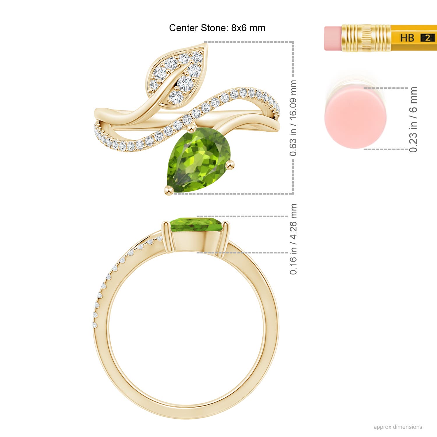 AAA - Peridot / 1.35 CT / 14 KT Yellow Gold