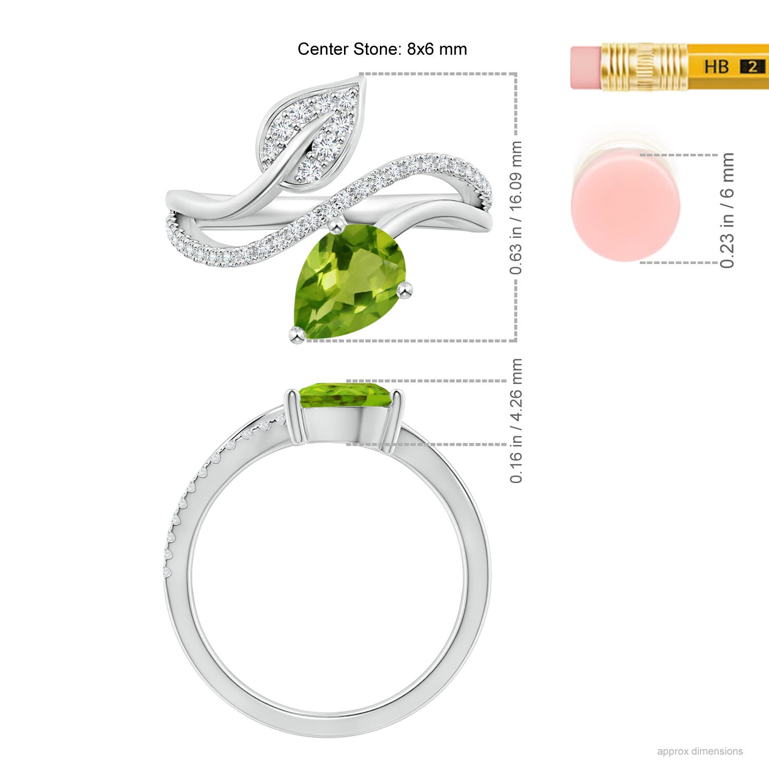 AAAA - Peridot / 1.35 CT / 14 KT White Gold