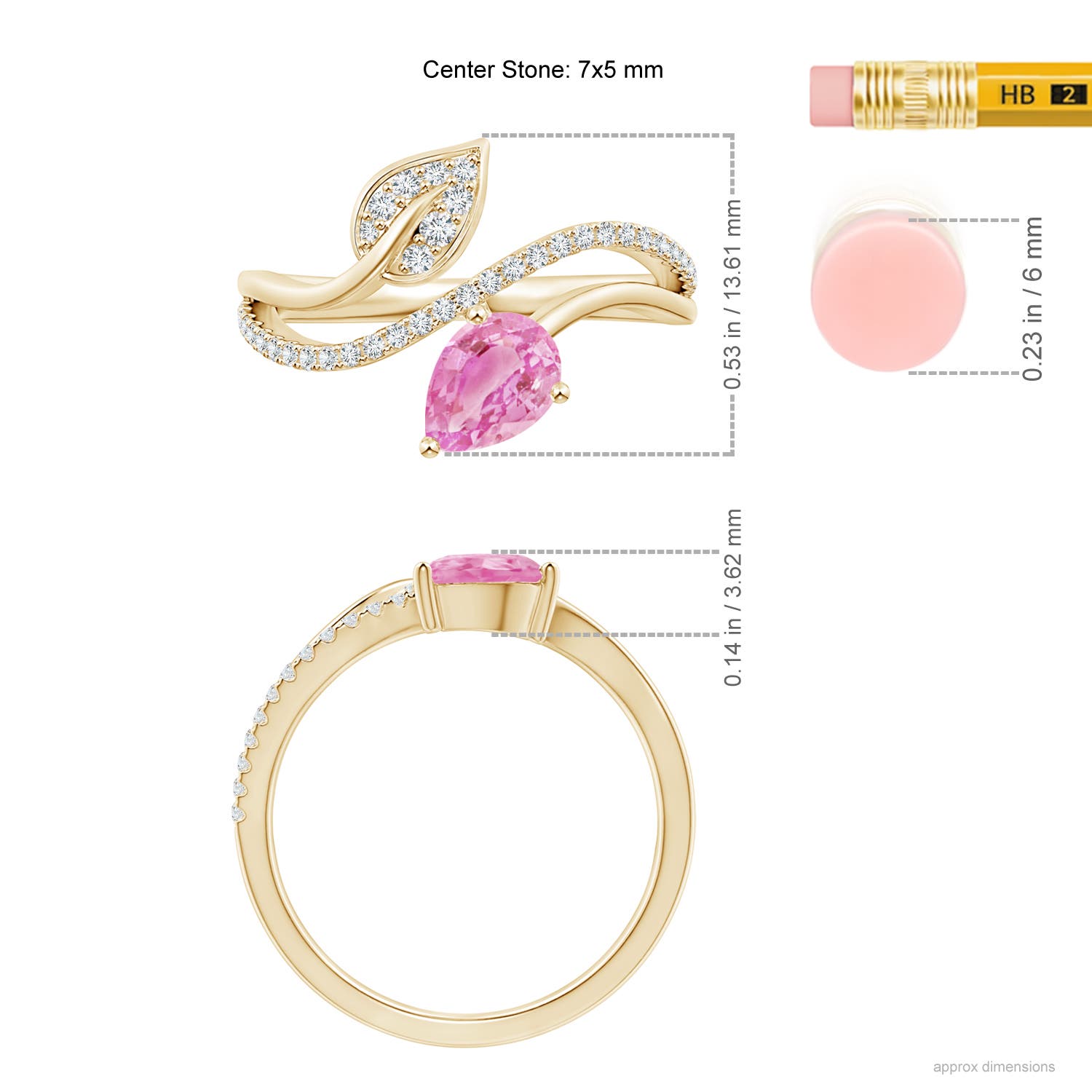 A - Pink Sapphire / 0.97 CT / 14 KT Yellow Gold