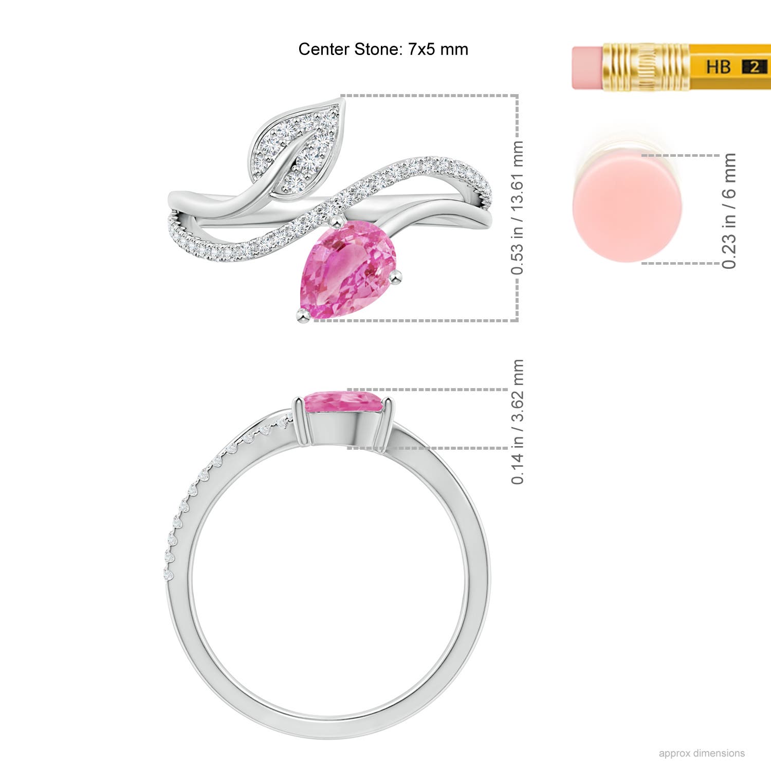 AA - Pink Sapphire / 0.97 CT / 14 KT White Gold