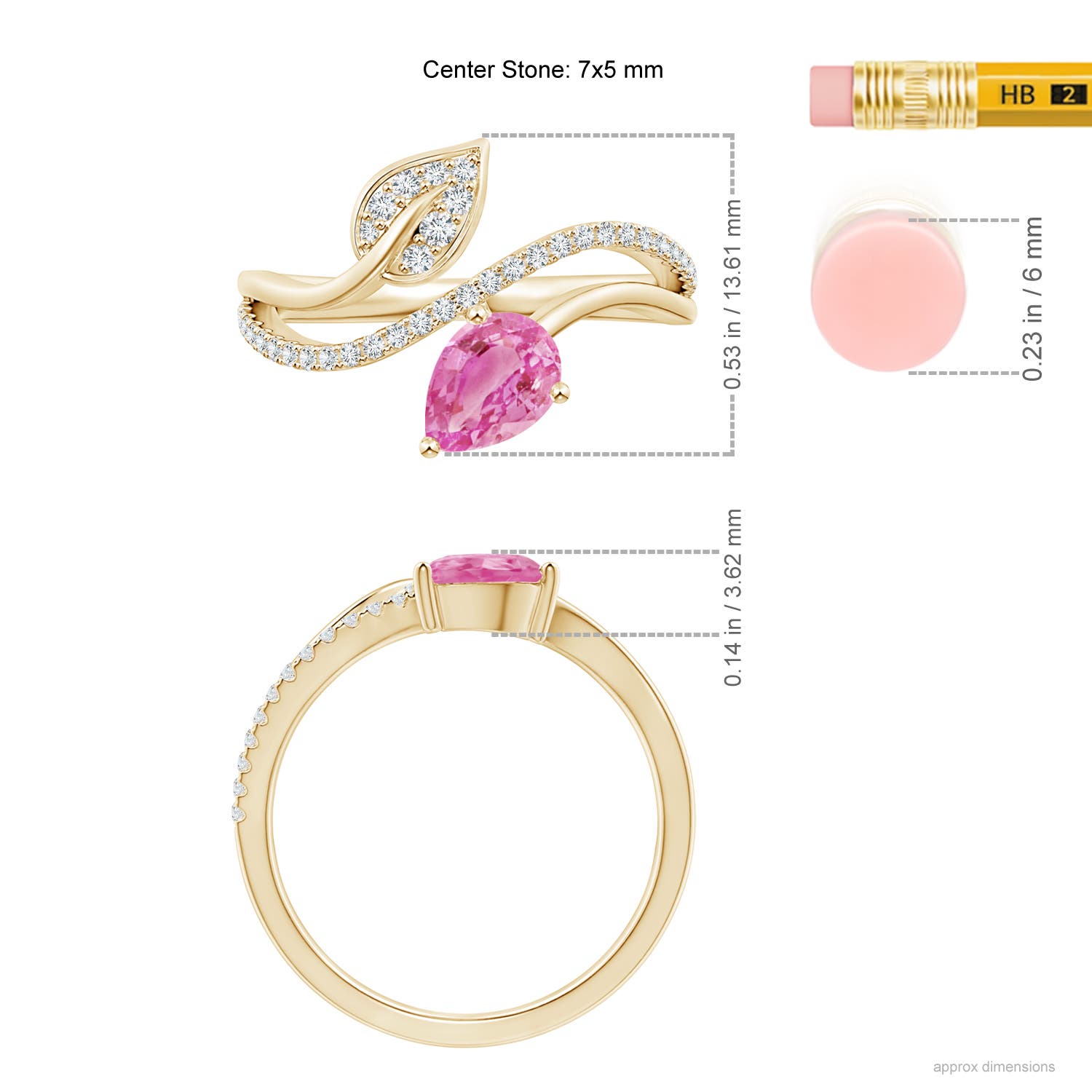 AA - Pink Sapphire / 0.97 CT / 14 KT Yellow Gold