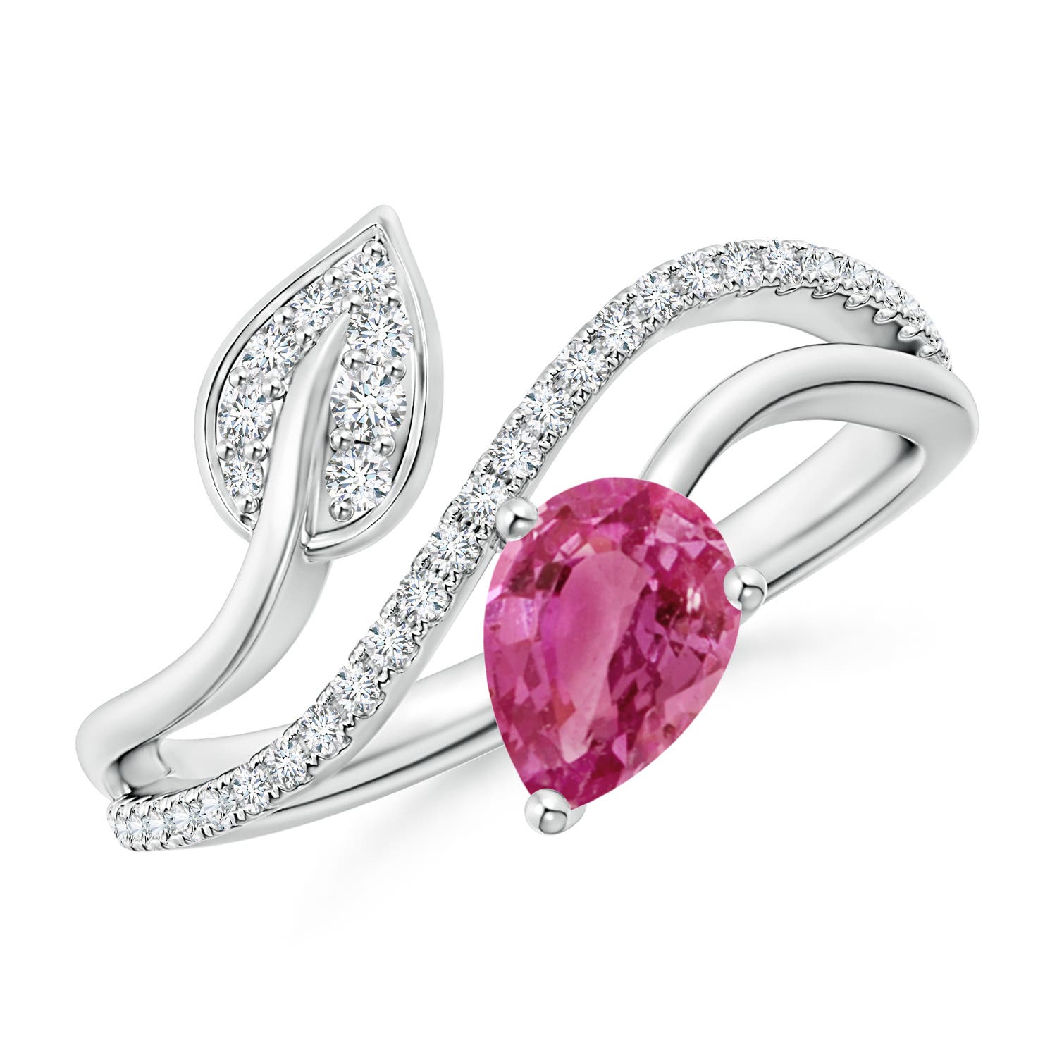 AAAA - Pink Sapphire / 0.97 CT / 14 KT White Gold