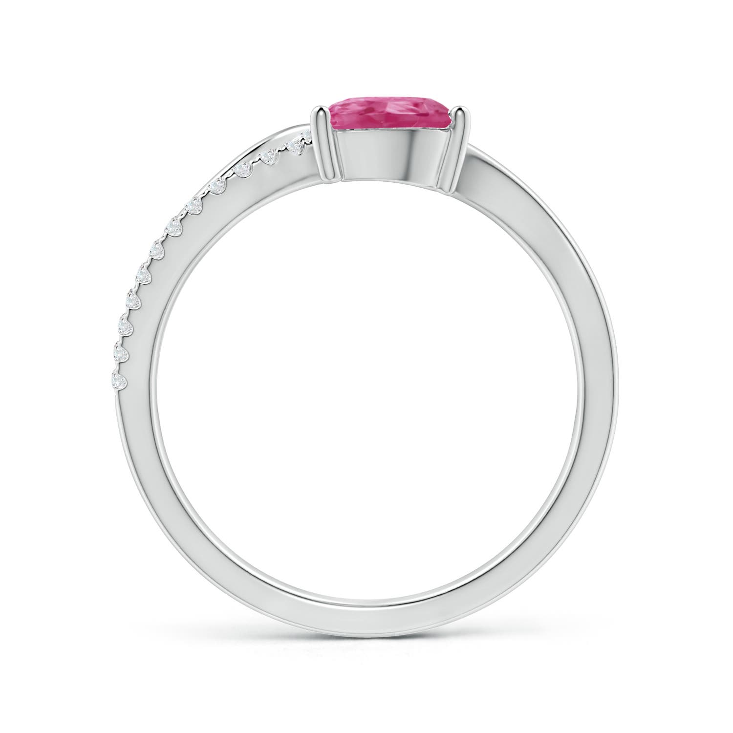 AAAA - Pink Sapphire / 0.97 CT / 14 KT White Gold