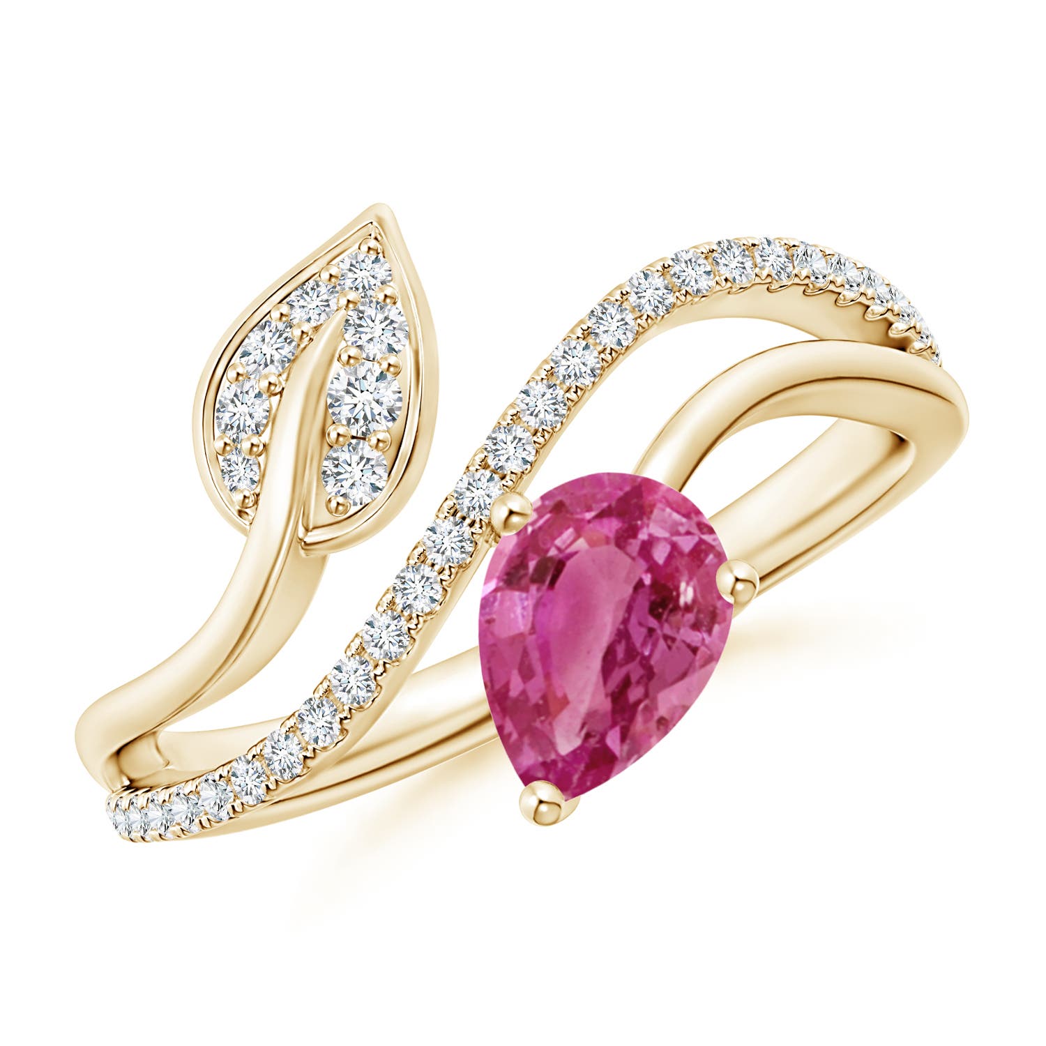 AAAA - Pink Sapphire / 0.97 CT / 14 KT Yellow Gold