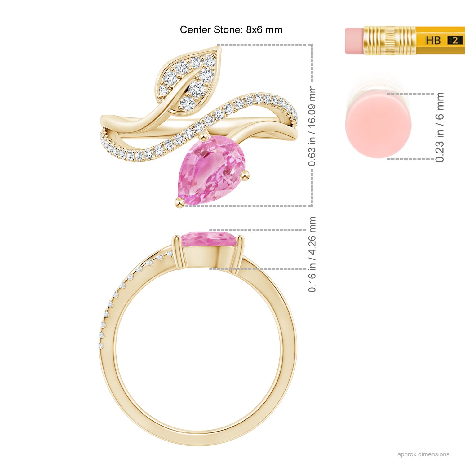 A - Pink Sapphire / 1.5 CT / 14 KT Yellow Gold