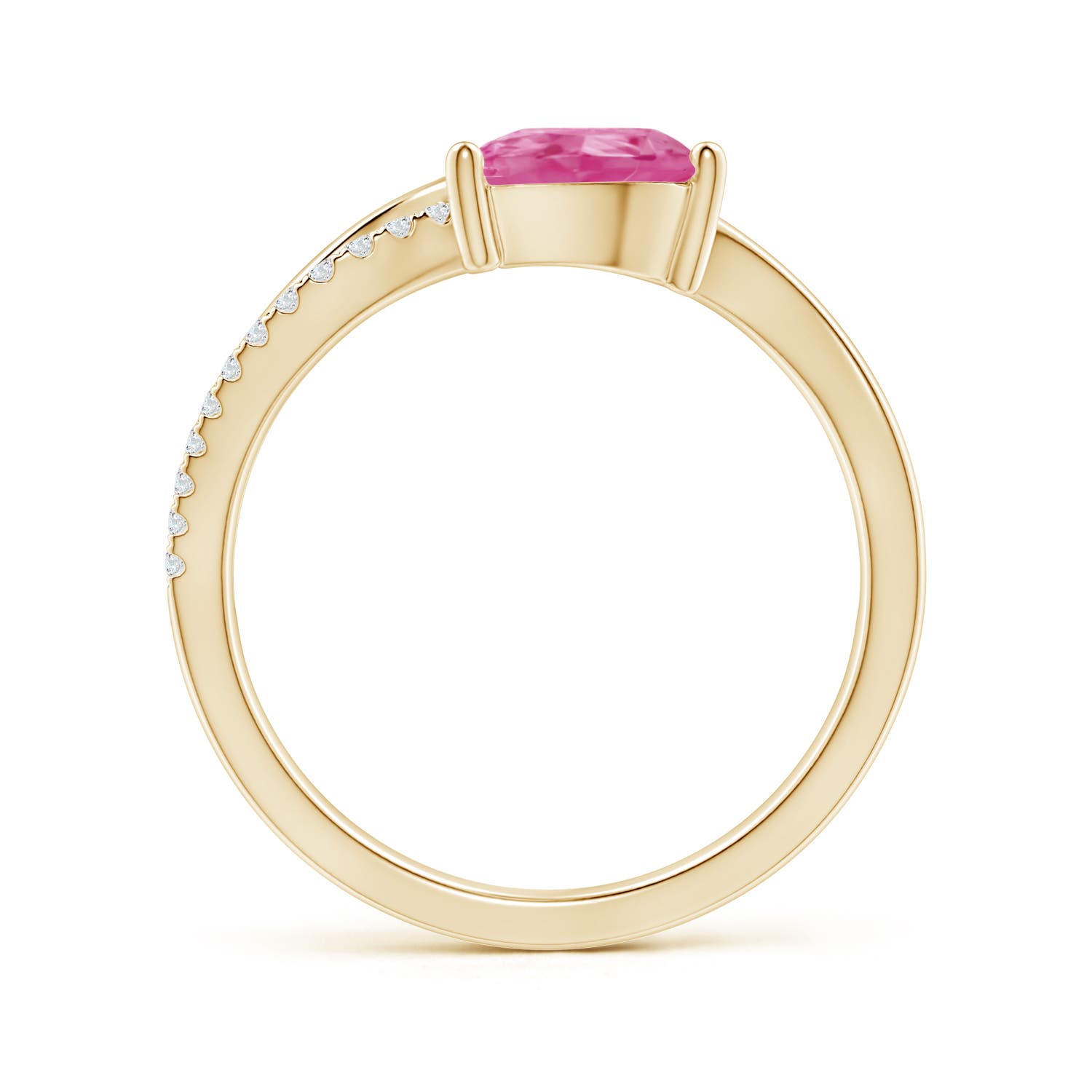 AAA - Pink Sapphire / 1.5 CT / 14 KT Yellow Gold