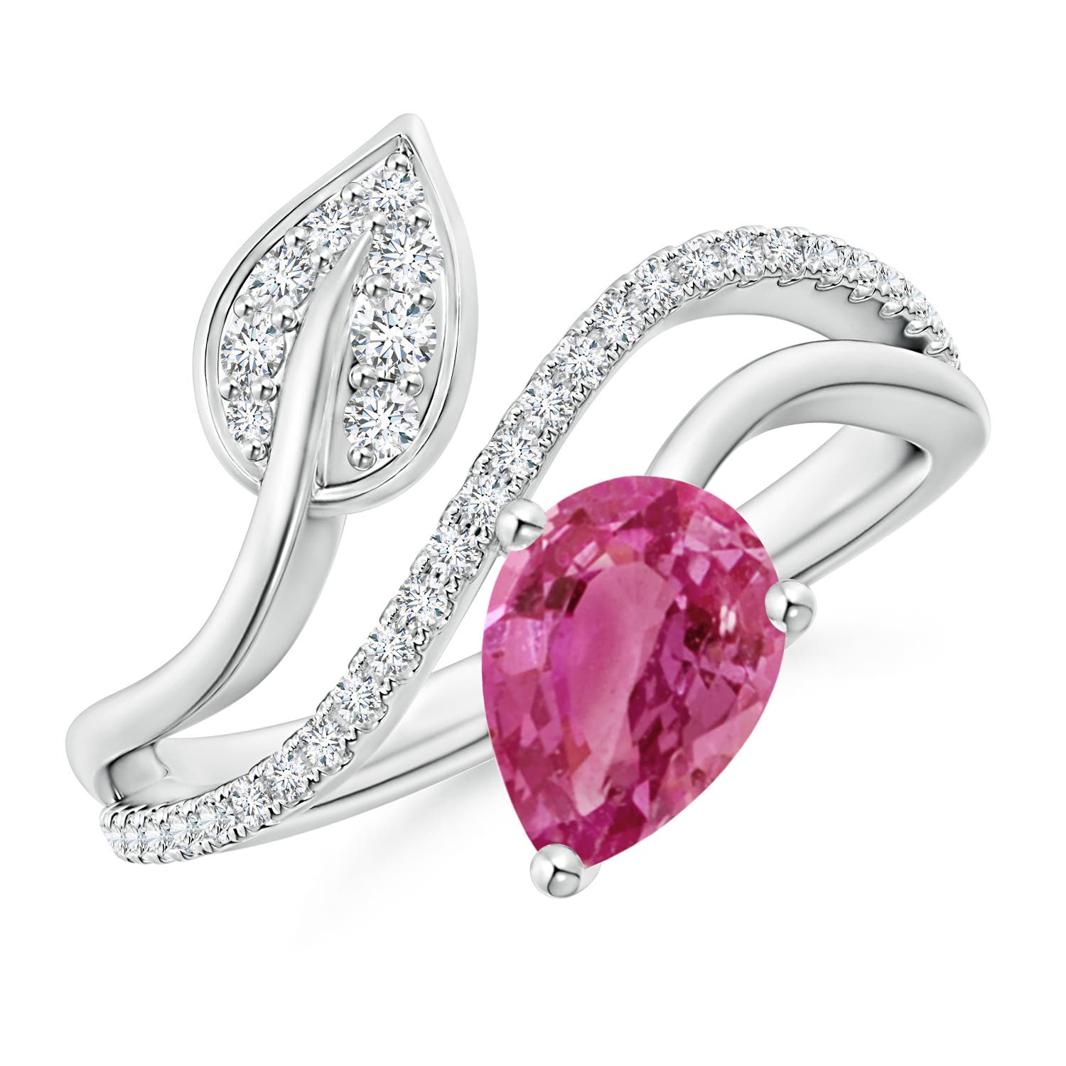 AAAA - Pink Sapphire / 1.5 CT / 14 KT White Gold