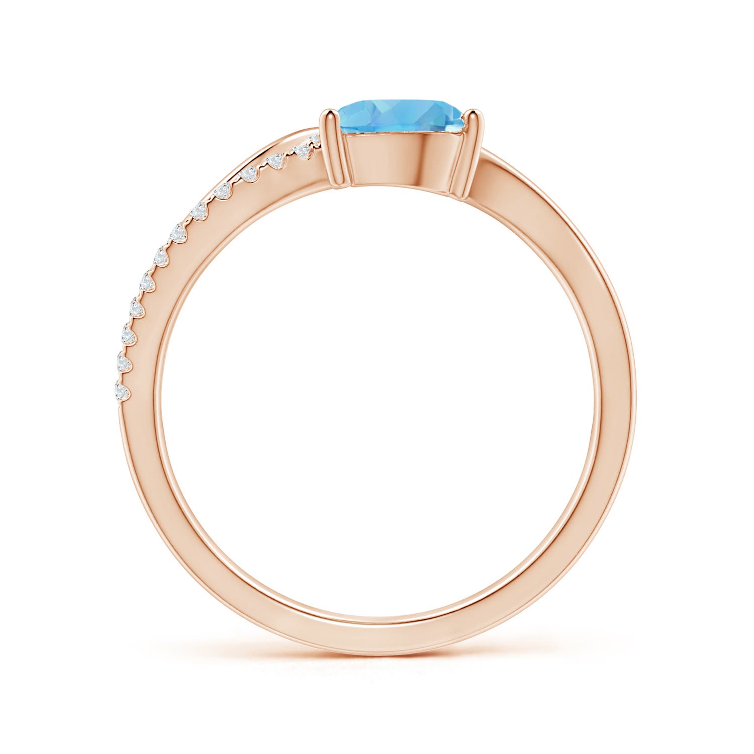 A - Swiss Blue Topaz / 1.02 CT / 14 KT Rose Gold