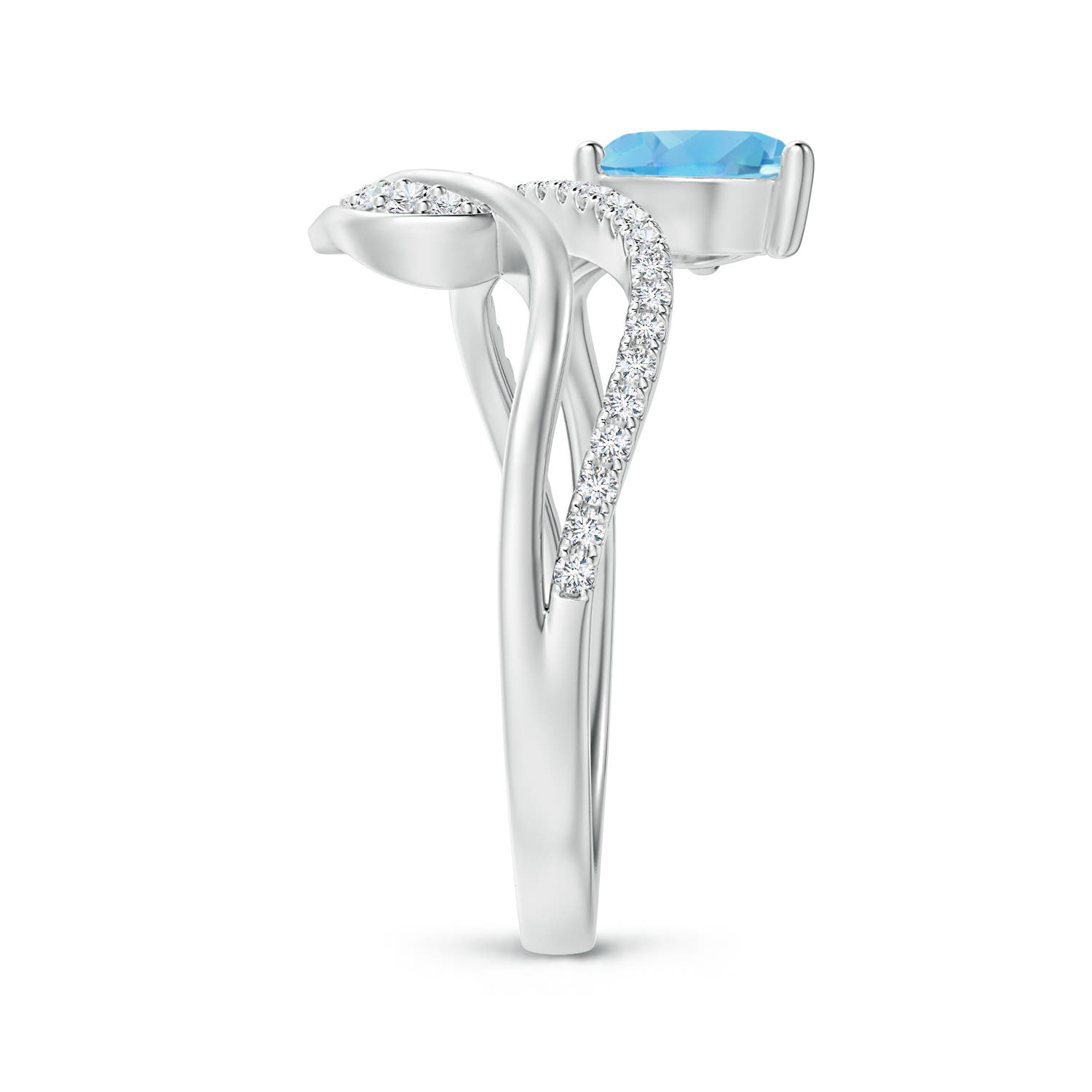 A - Swiss Blue Topaz / 1.02 CT / 14 KT White Gold