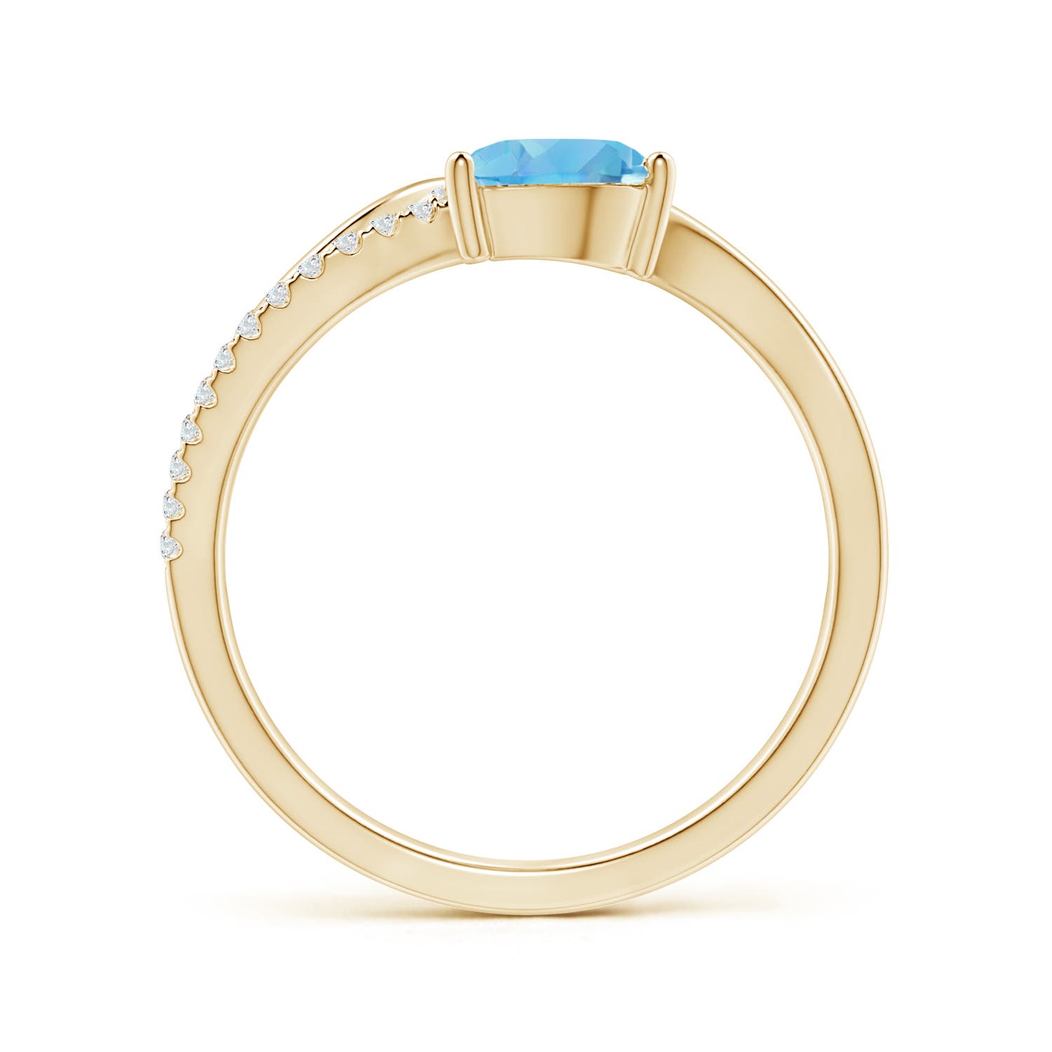 A - Swiss Blue Topaz / 1.02 CT / 14 KT Yellow Gold