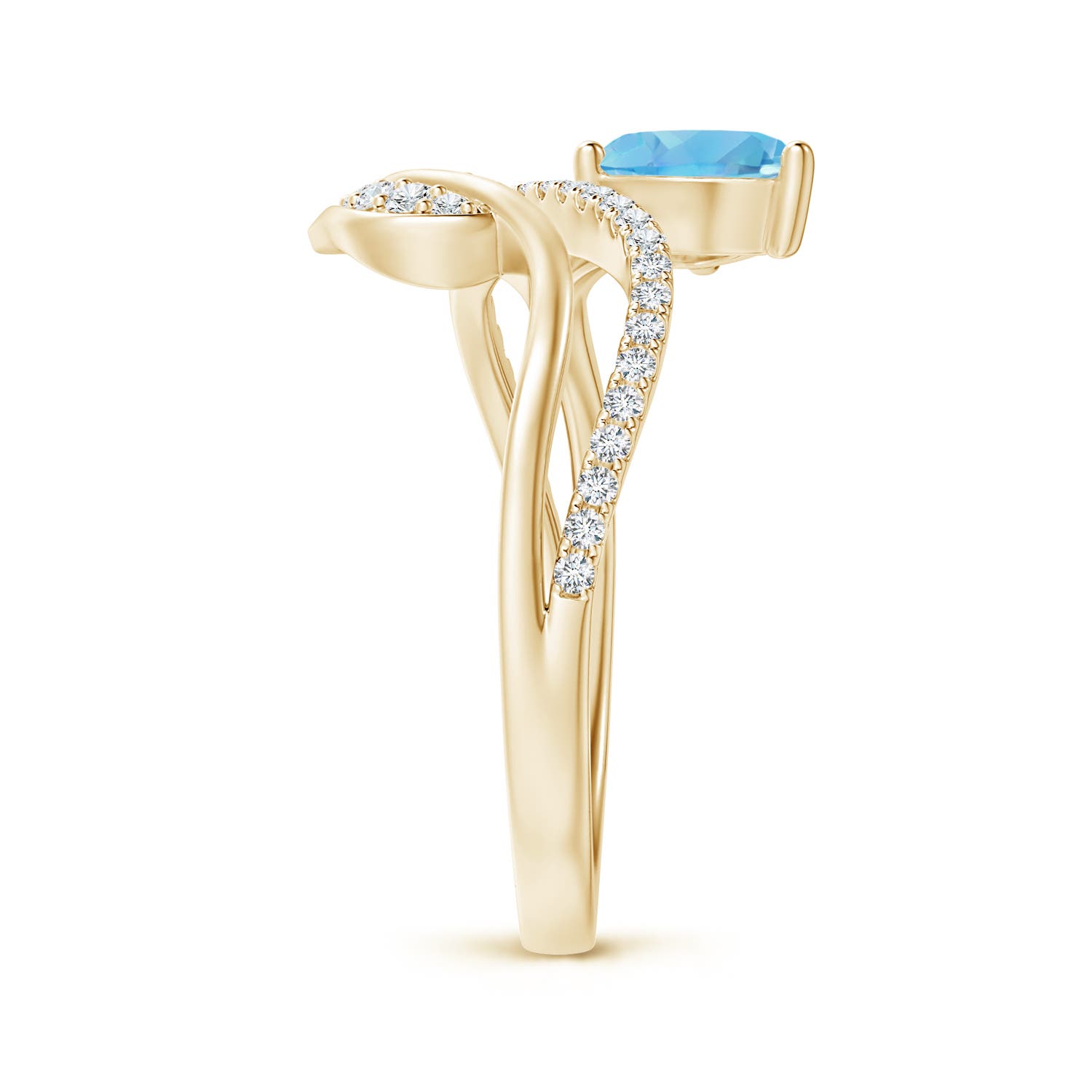 A - Swiss Blue Topaz / 1.02 CT / 14 KT Yellow Gold