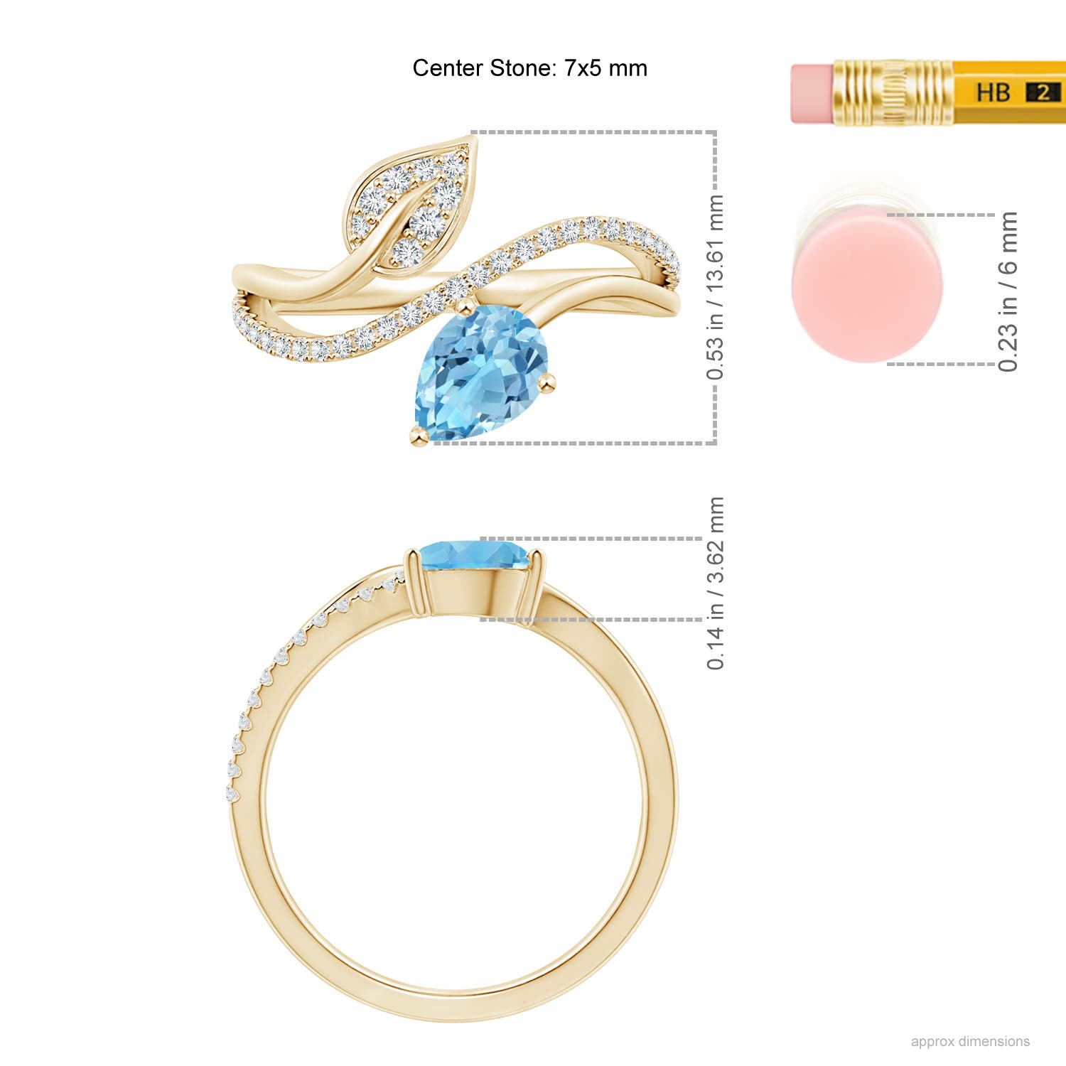 A - Swiss Blue Topaz / 1.02 CT / 14 KT Yellow Gold