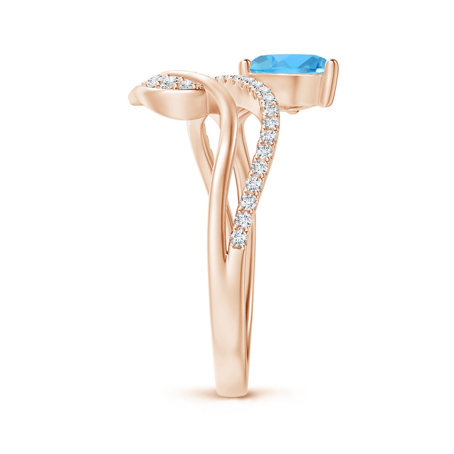 AA - Swiss Blue Topaz / 1.02 CT / 14 KT Rose Gold