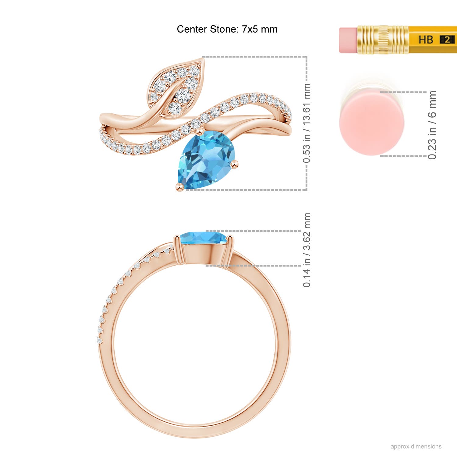 AA - Swiss Blue Topaz / 1.02 CT / 14 KT Rose Gold