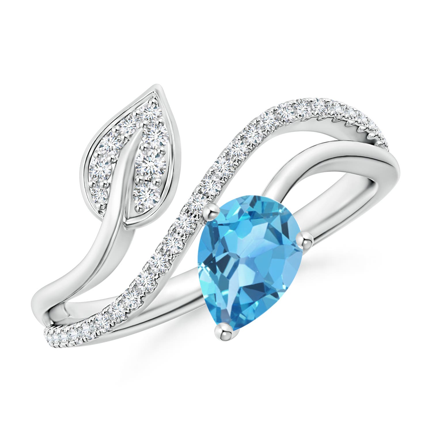 AA - Swiss Blue Topaz / 1.02 CT / 14 KT White Gold