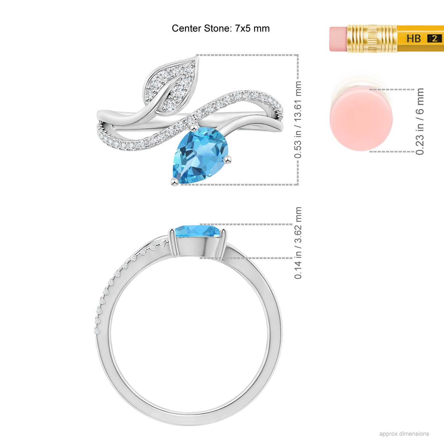 AA - Swiss Blue Topaz / 1.02 CT / 14 KT White Gold