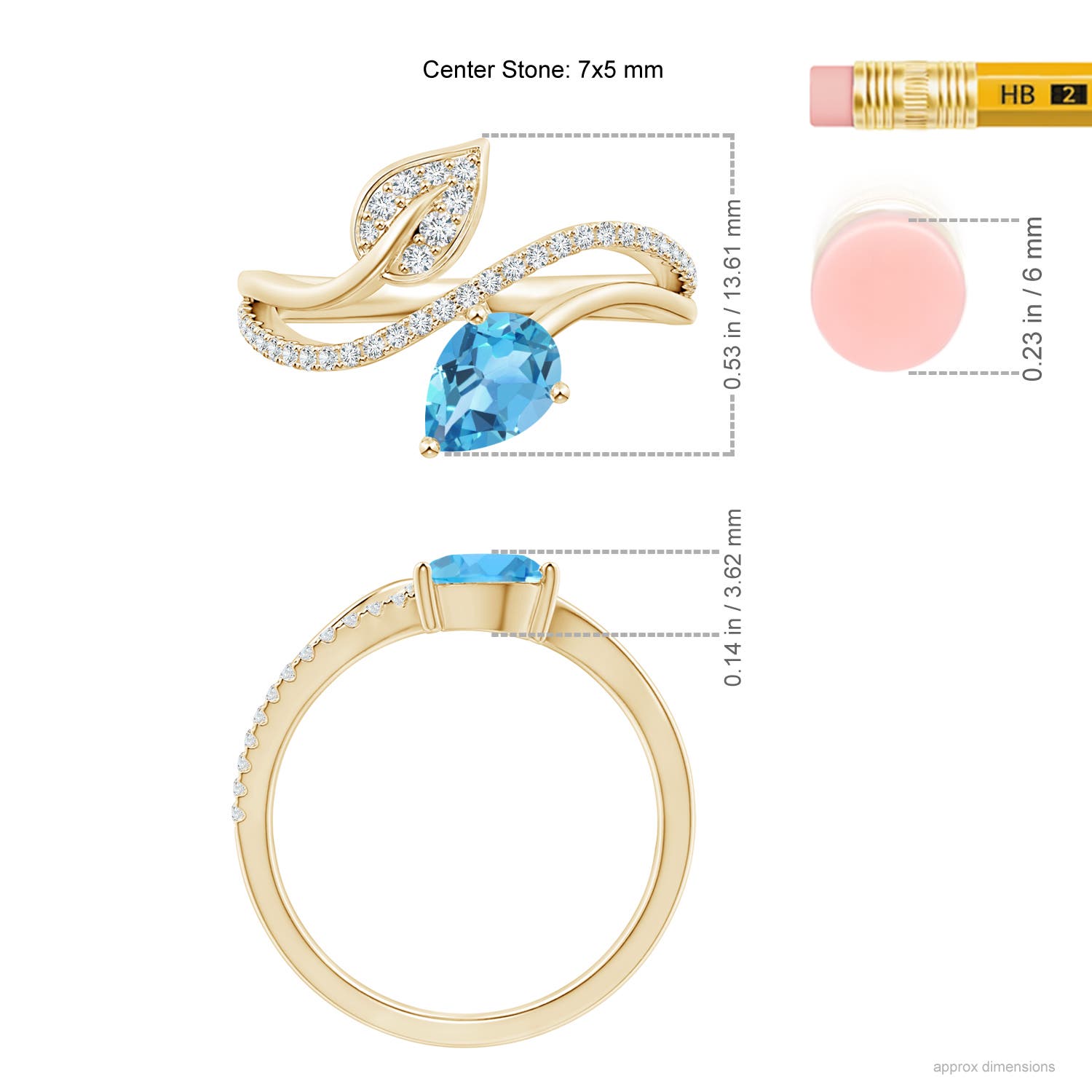 AA - Swiss Blue Topaz / 1.02 CT / 14 KT Yellow Gold