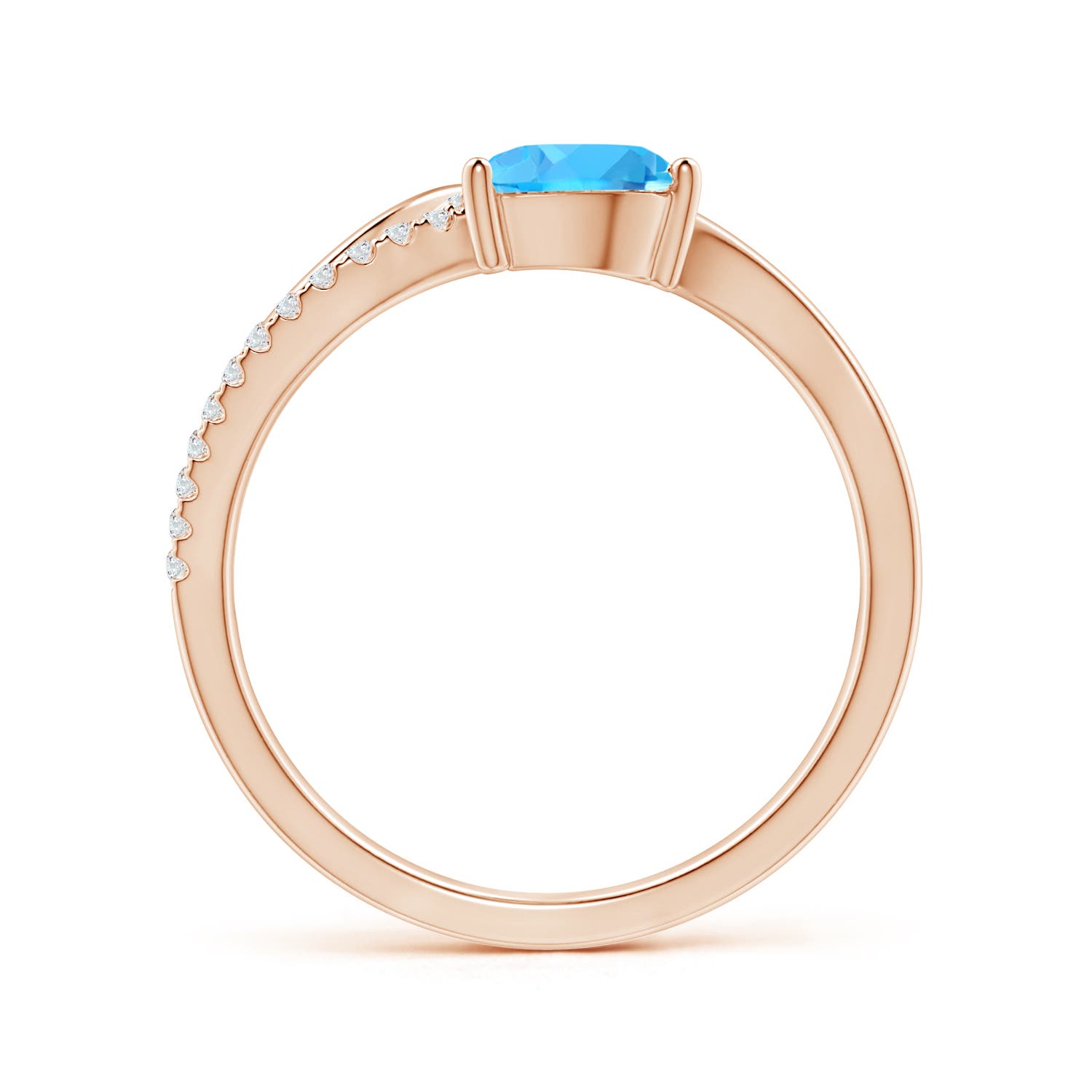 AAA - Swiss Blue Topaz / 1.02 CT / 14 KT Rose Gold