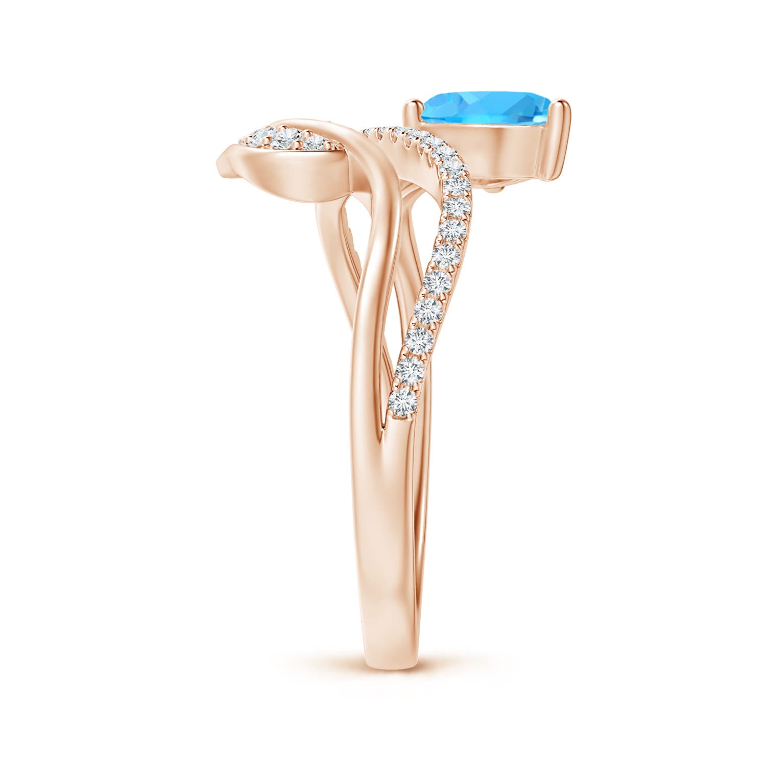 AAA - Swiss Blue Topaz / 1.02 CT / 14 KT Rose Gold