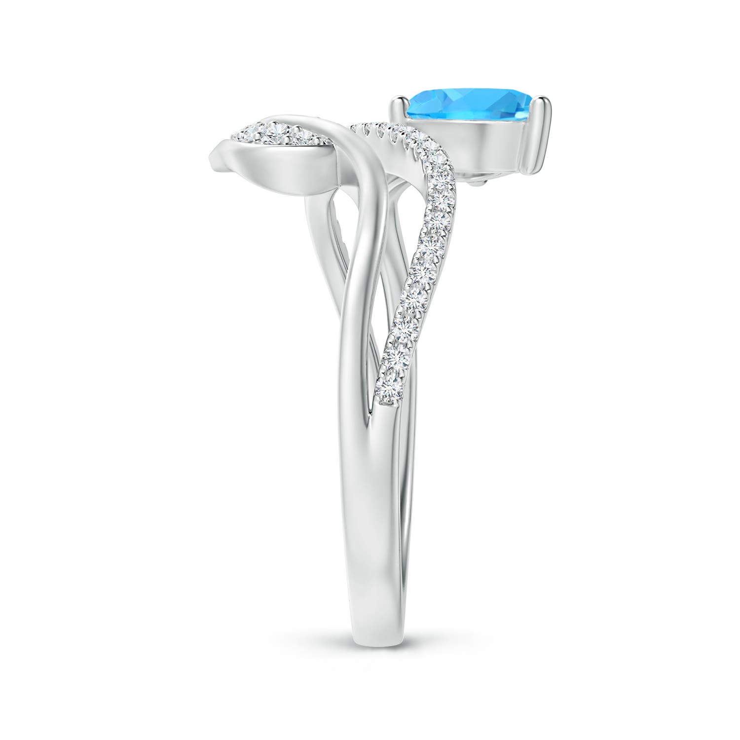 AAA - Swiss Blue Topaz / 1.02 CT / 14 KT White Gold