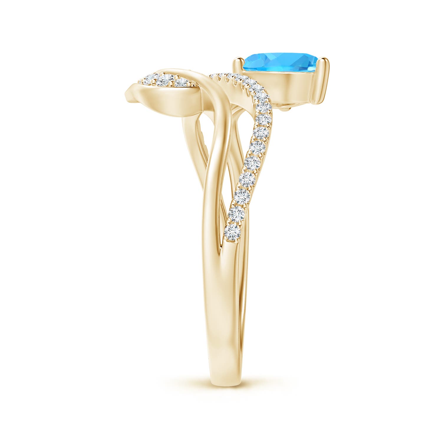 AAA - Swiss Blue Topaz / 1.02 CT / 14 KT Yellow Gold