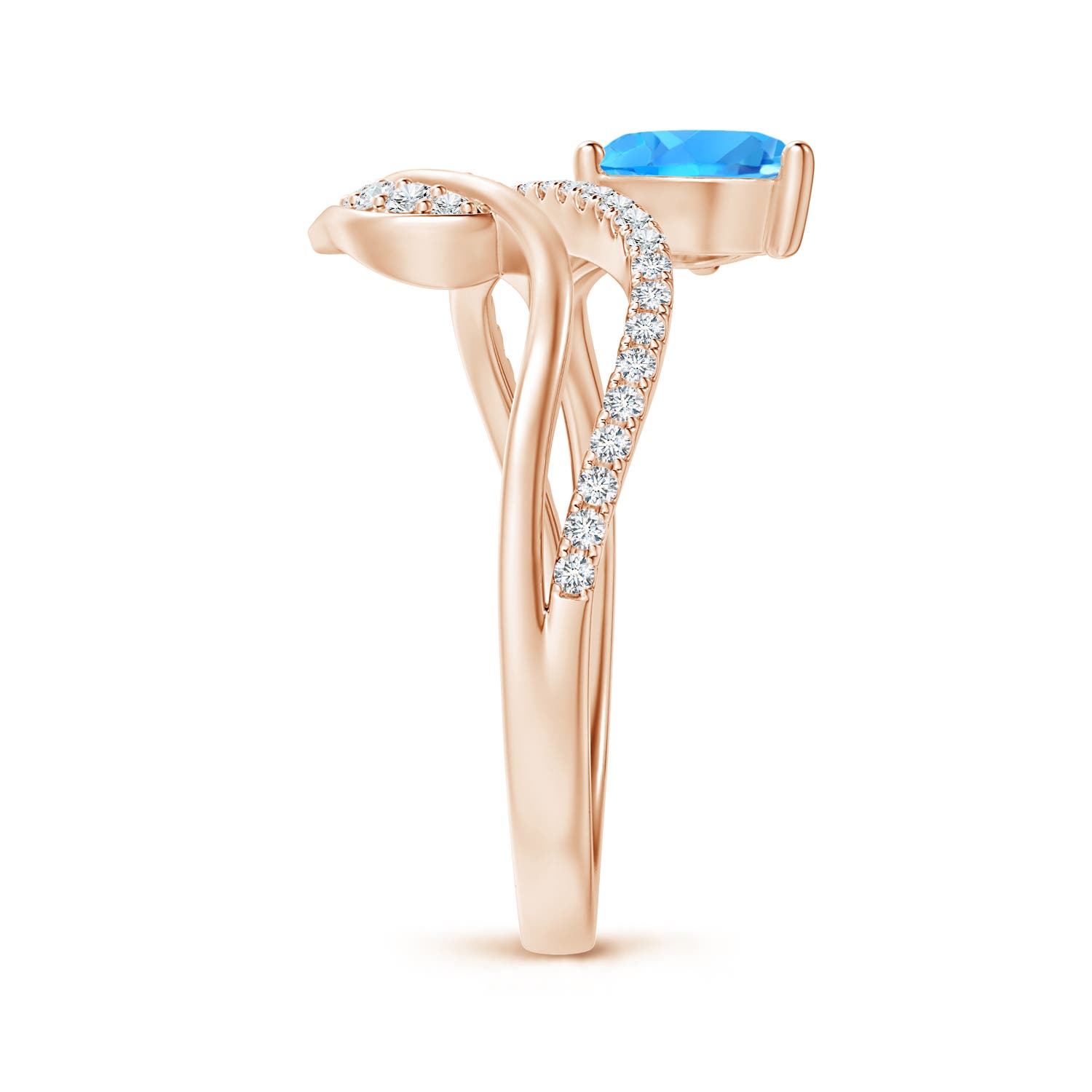 AAAA - Swiss Blue Topaz / 1.02 CT / 14 KT Rose Gold