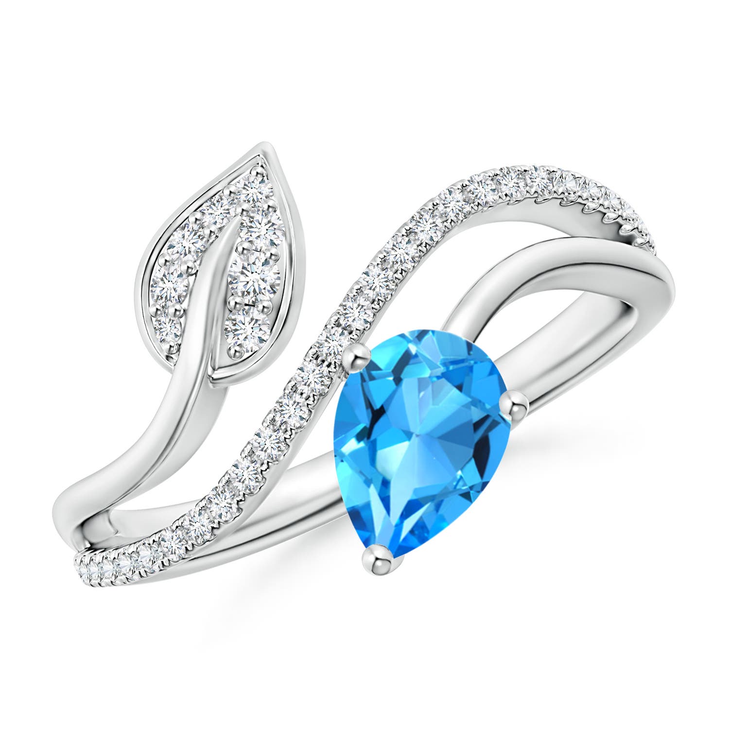 AAAA - Swiss Blue Topaz / 1.02 CT / 14 KT White Gold