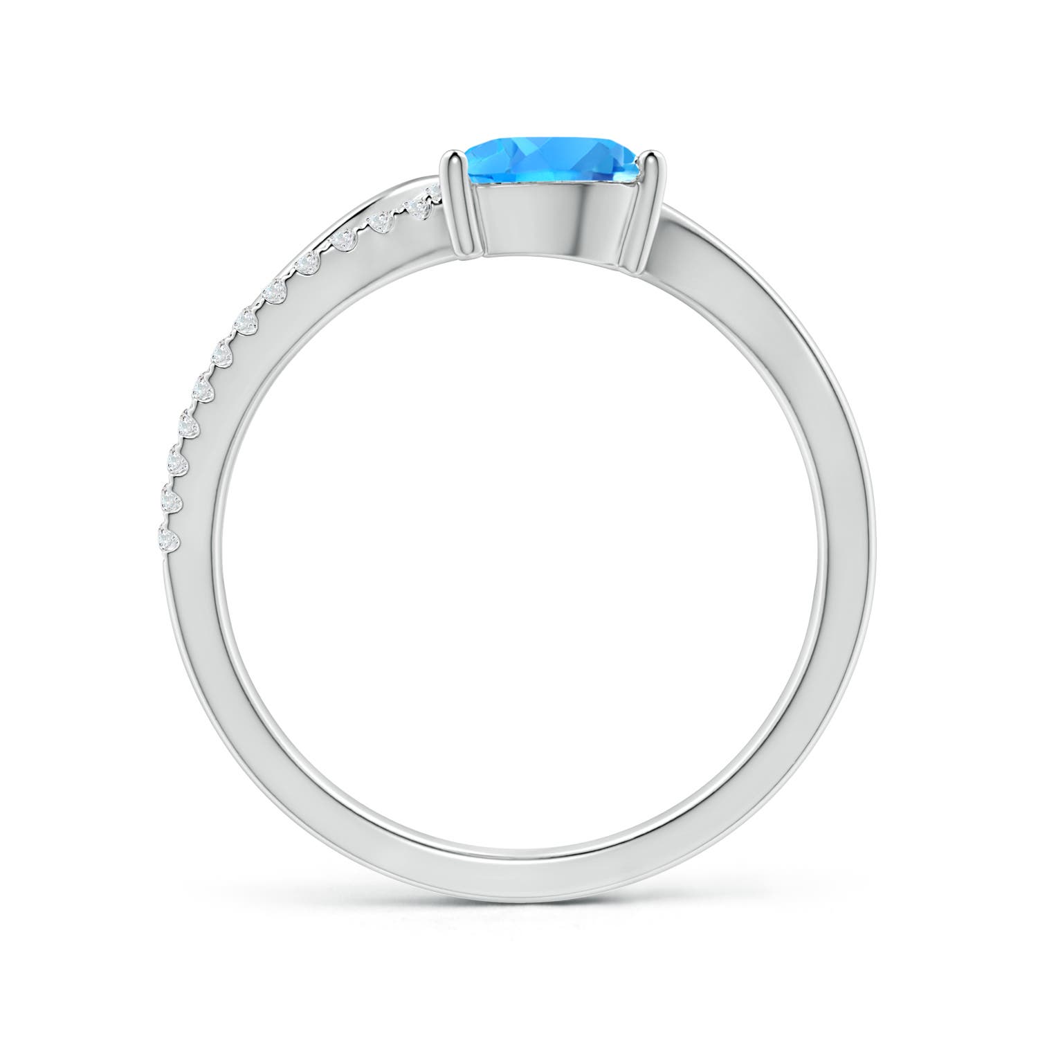 AAAA - Swiss Blue Topaz / 1.02 CT / 14 KT White Gold