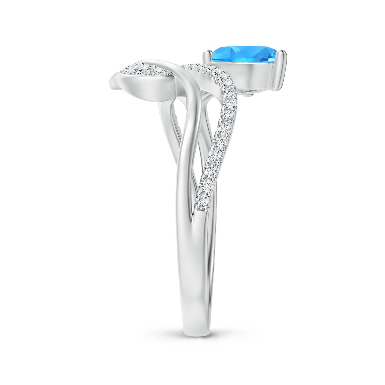 AAAA - Swiss Blue Topaz / 1.02 CT / 14 KT White Gold