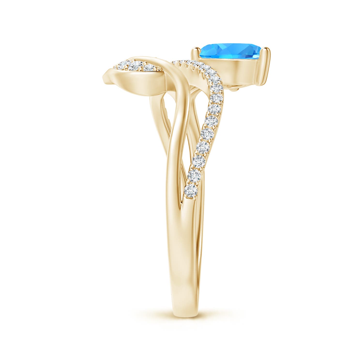 AAAA - Swiss Blue Topaz / 1.02 CT / 14 KT Yellow Gold