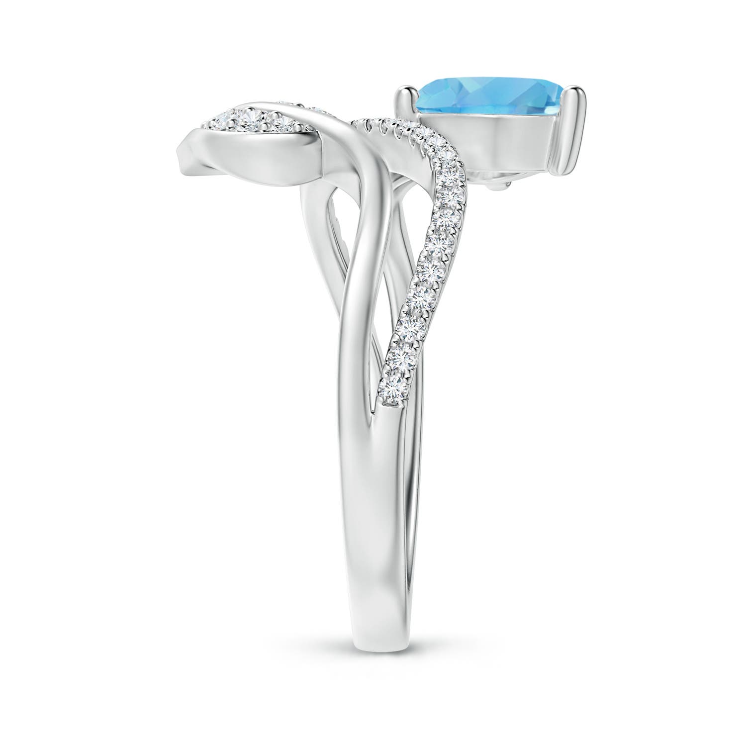 A - Swiss Blue Topaz / 1.8 CT / 14 KT White Gold