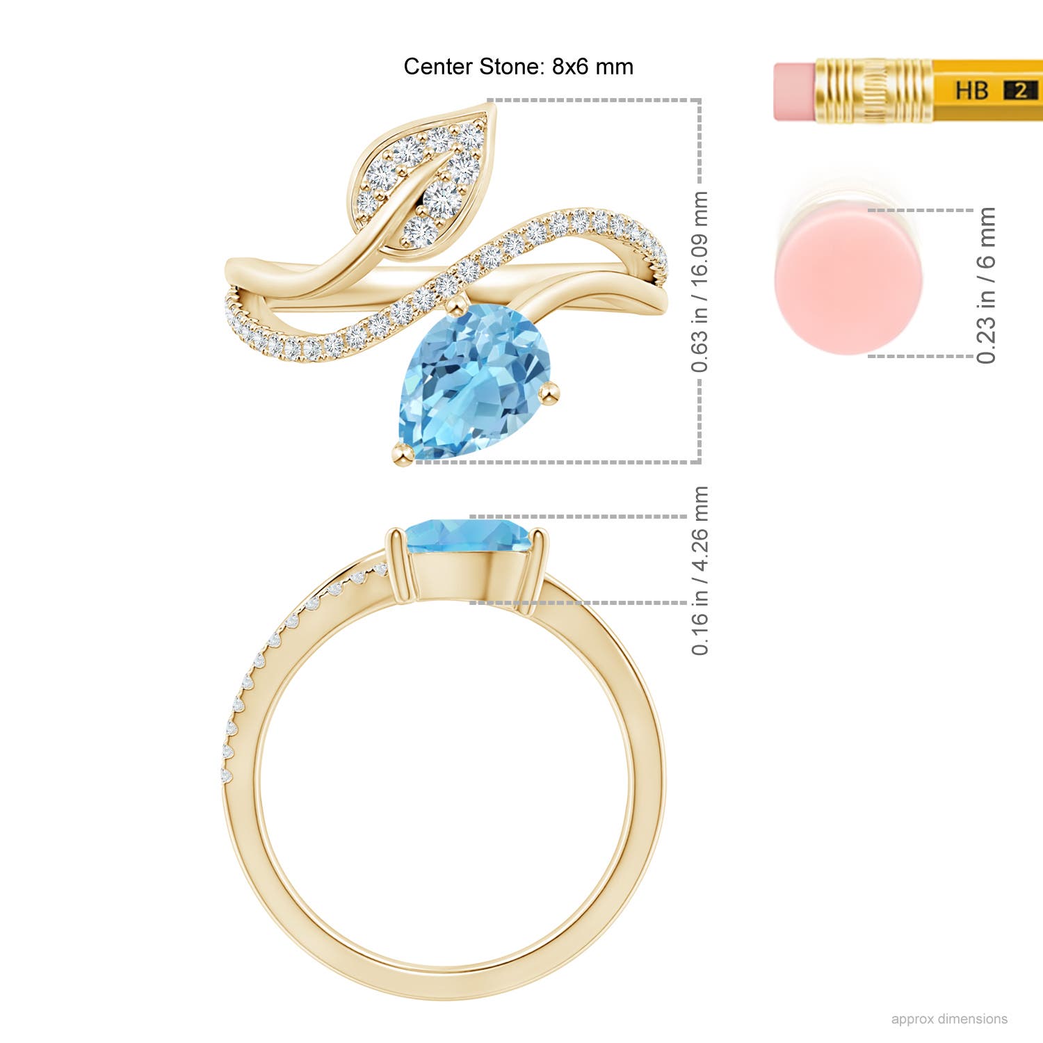 A - Swiss Blue Topaz / 1.8 CT / 14 KT Yellow Gold