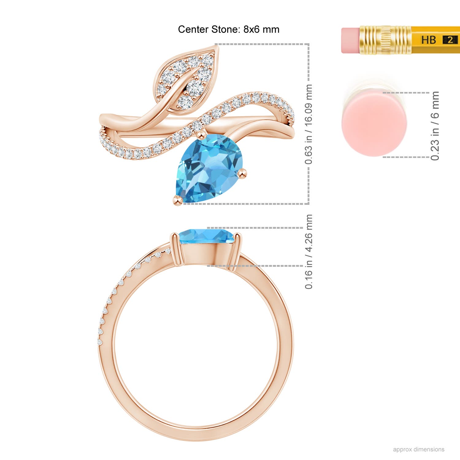 AA - Swiss Blue Topaz / 1.8 CT / 14 KT Rose Gold