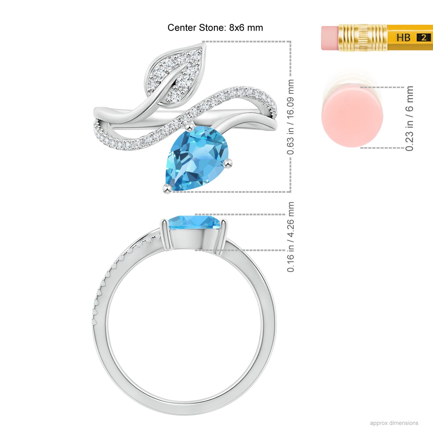 AA - Swiss Blue Topaz / 1.8 CT / 14 KT White Gold