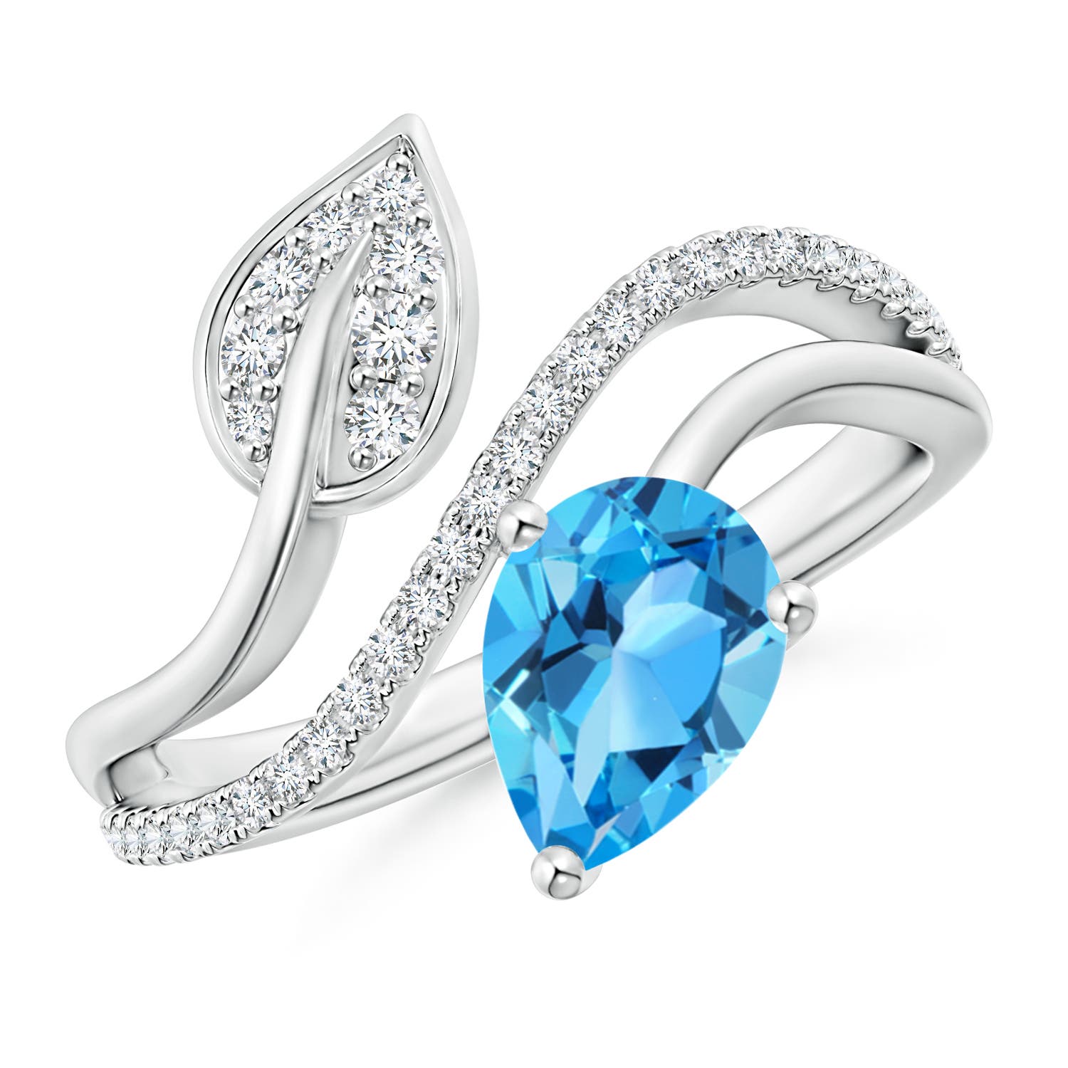 AAA - Swiss Blue Topaz / 1.8 CT / 14 KT White Gold