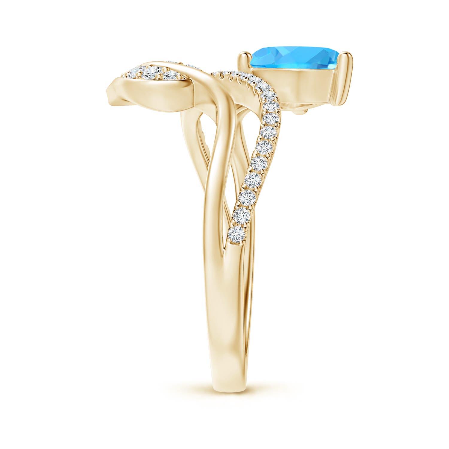 AAA - Swiss Blue Topaz / 1.8 CT / 14 KT Yellow Gold