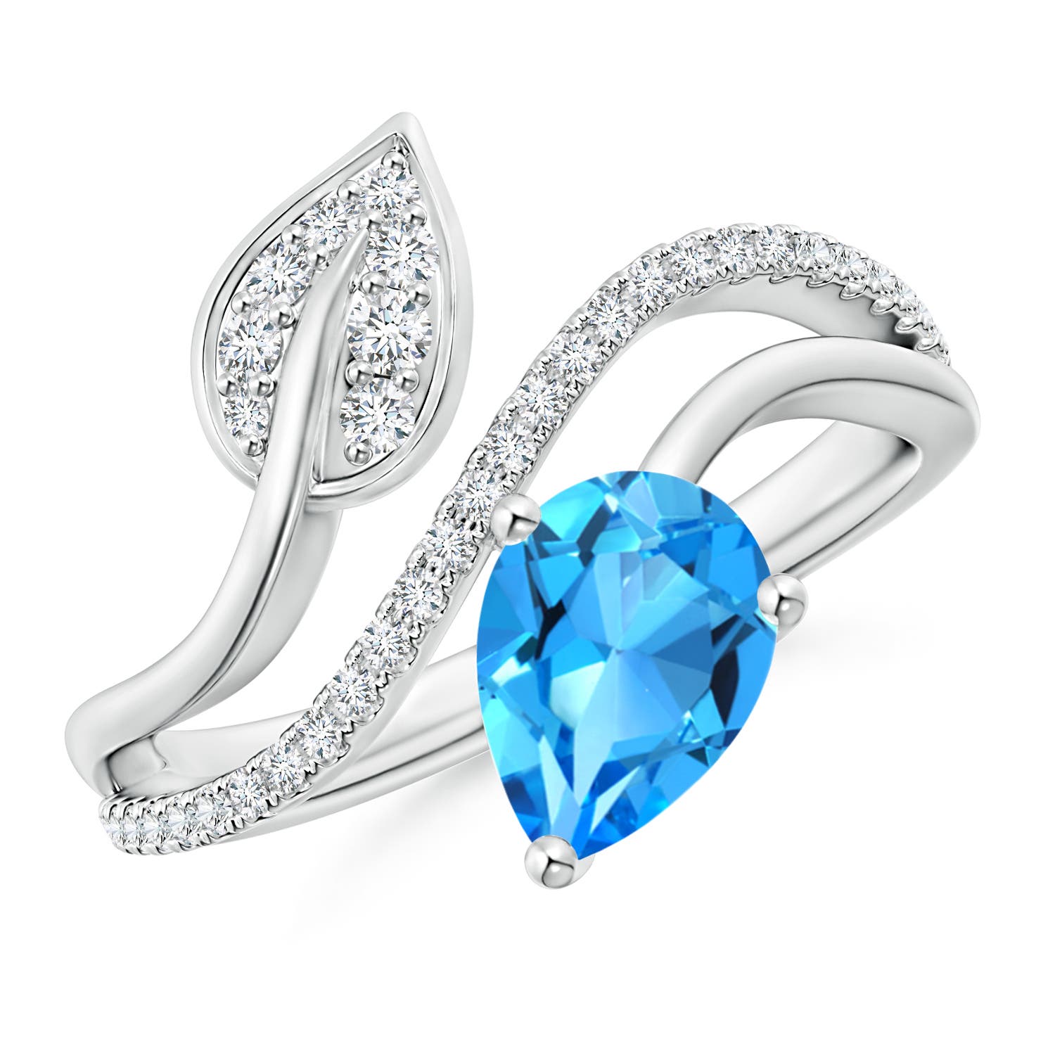 AAAA - Swiss Blue Topaz / 1.8 CT / 14 KT White Gold