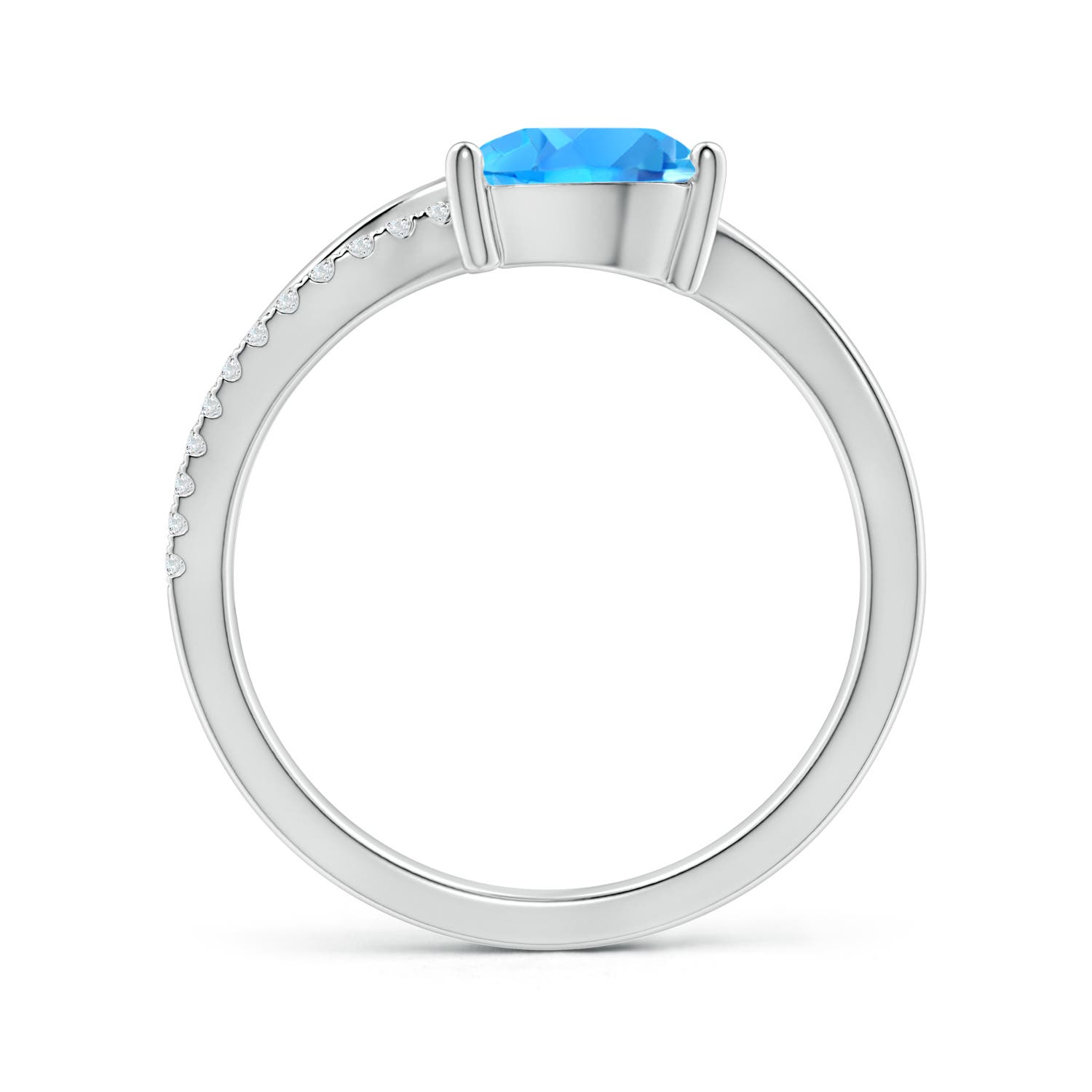 AAAA - Swiss Blue Topaz / 1.8 CT / 14 KT White Gold